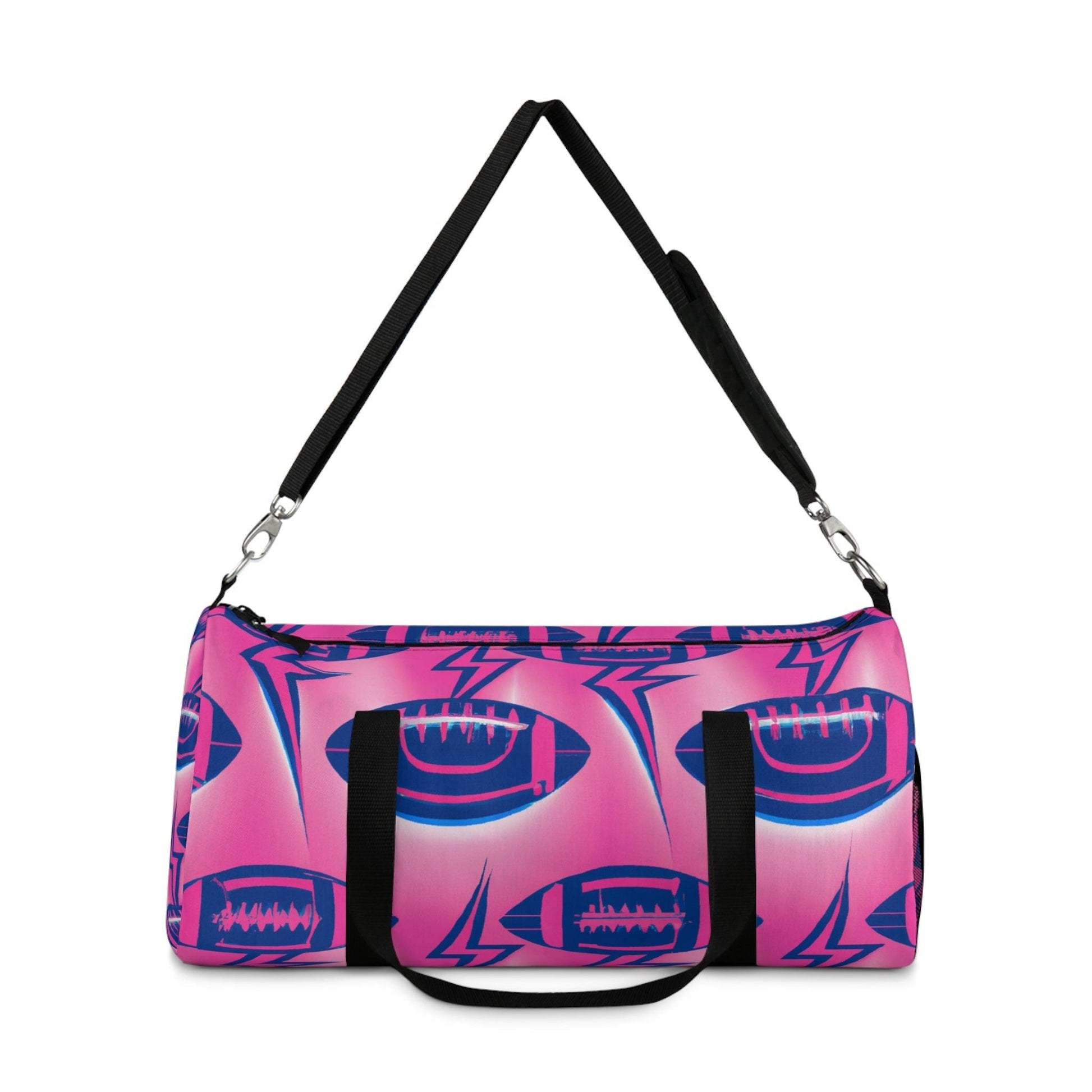 Pink American Football Lightning Duffel Bag - Lizard Vigilante