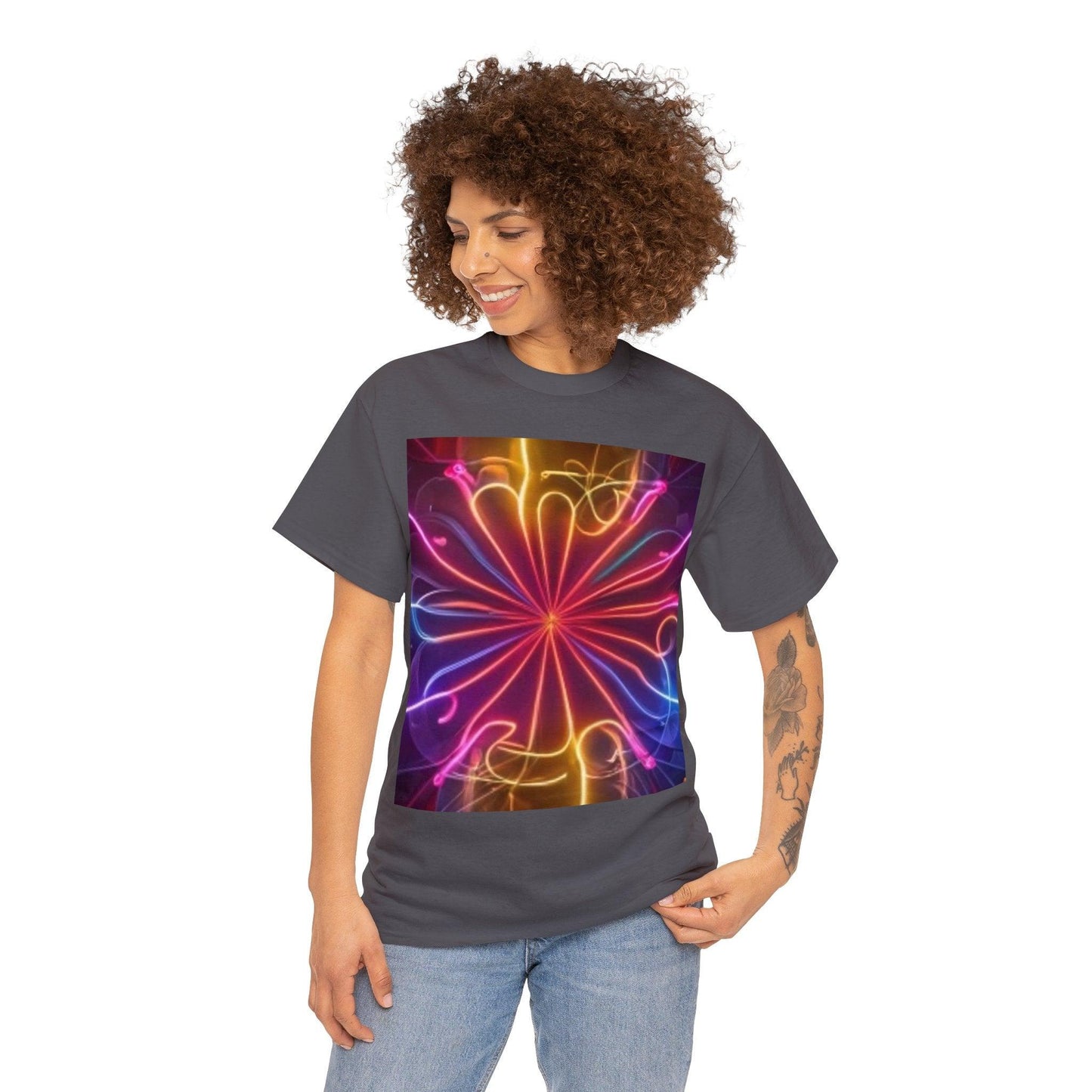 Neon Flower Unisex Heavy Cotton Tee - Lizard Vigilante