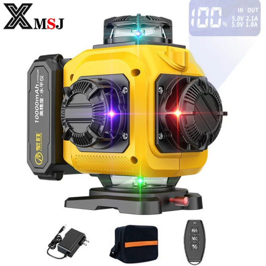 12/16 Lines 3D/4D Laser Level Remote Control 4 Colors Beam 360° Horizontal ＆ Vertical Powerful Lines Laser Levels Power Display - Premium  from Lizard Vigilante - Just $104.99! Shop now at Lizard Vigilante