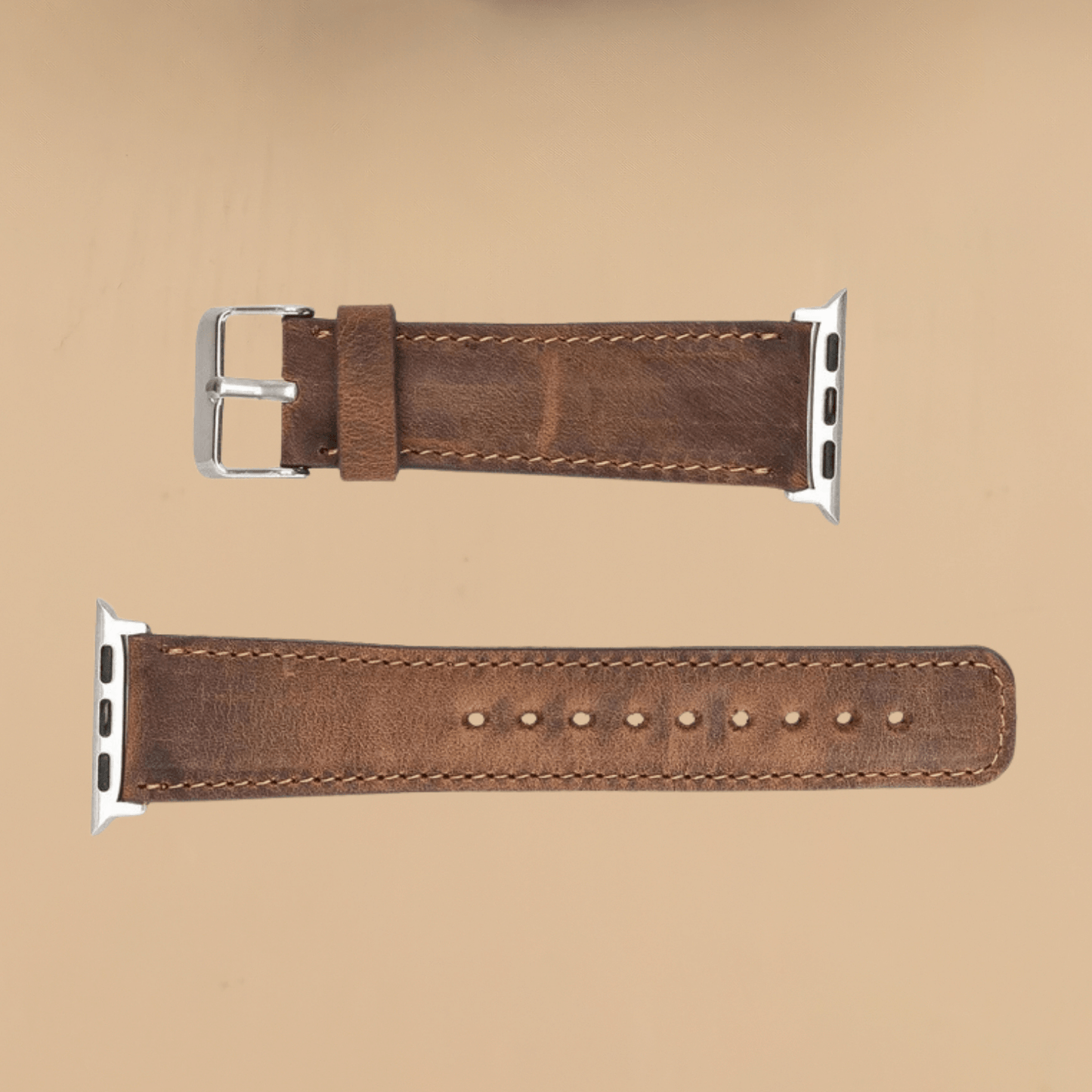 Apple Watch Dark Brown Leather Strap - Boston