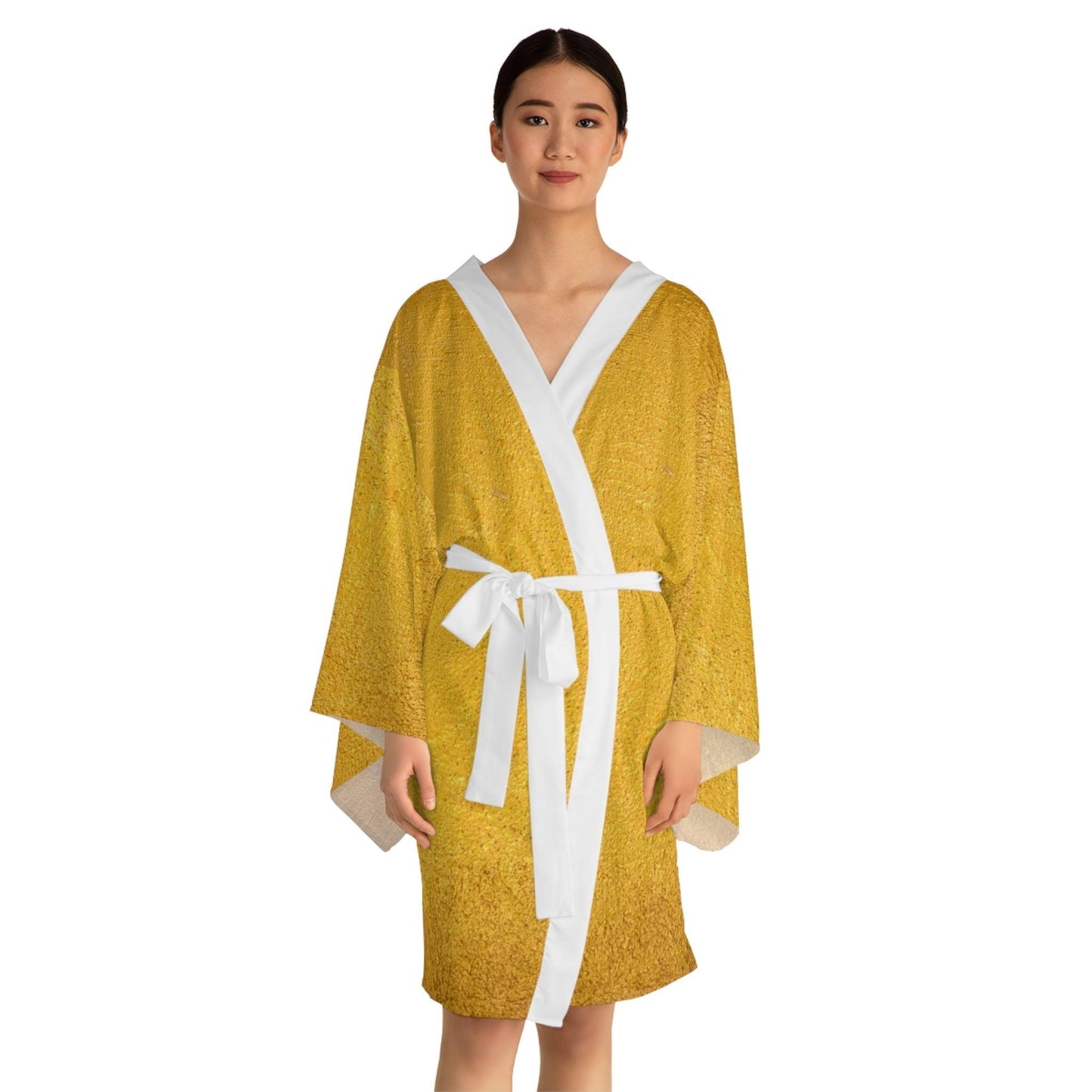 Faux Gold Cloth Long Sleeve Kimono Robe - Lizard Vigilante