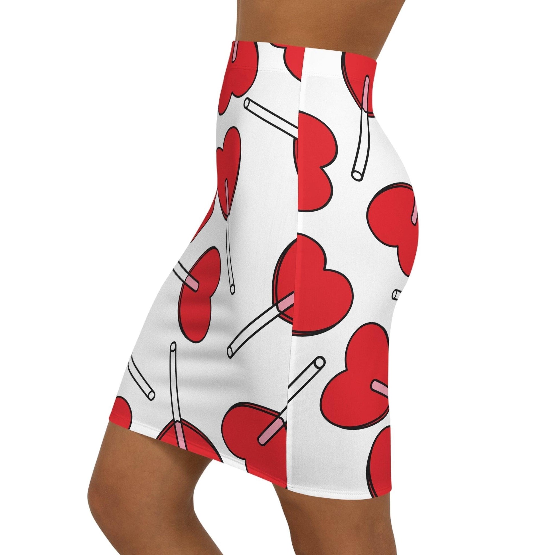 Valentine’s Day Hearts Lollipops Women's Mini Skirt (AOP) - Lizard Vigilante