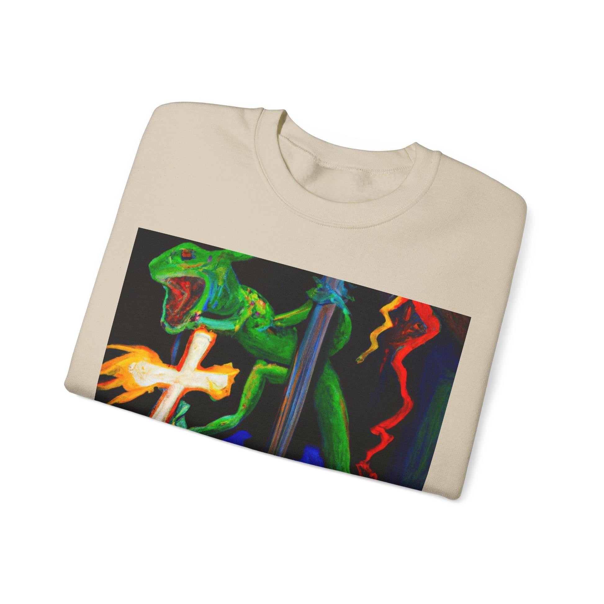 Lizard Vigilante Lightning Cross Unisex Heavy Blend™ Crewneck Sweatshirt - Lizard Vigilante