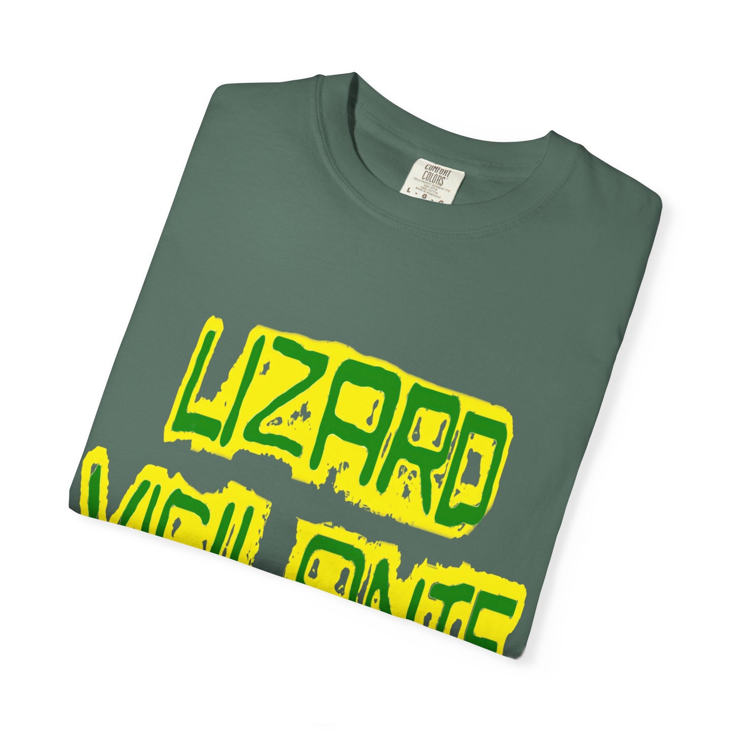 Lizard Vigilante Graphic T-Shirt — Bold Green & Yellow Streetwear Tee
