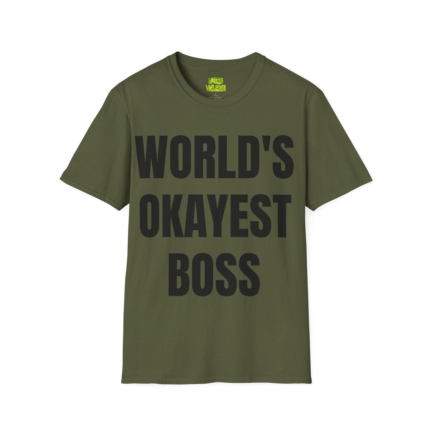 World's Okayest Boss Unisex Softstyle T-Shirt - Lizard Vigilante