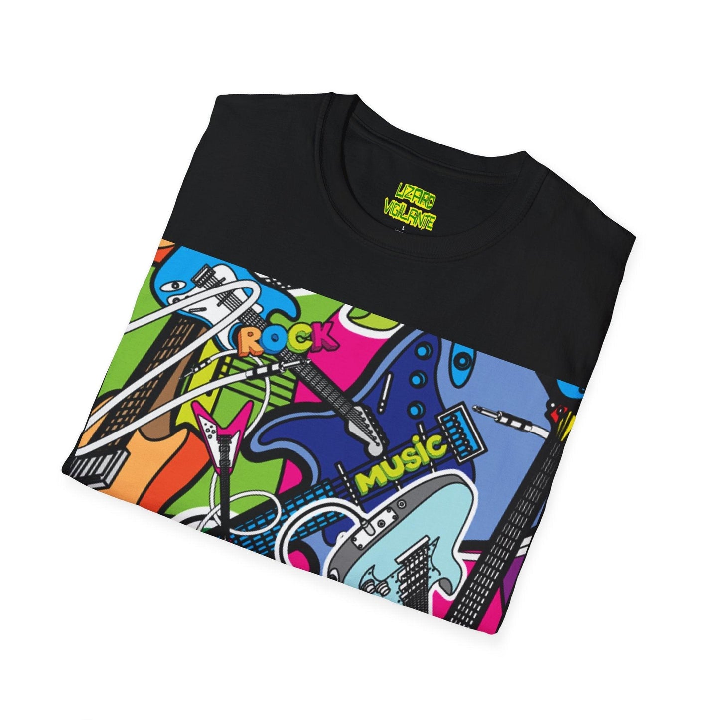 Rock Guitars Collage' Unisex Softstyle T-Shirt - Lizard Vigilante