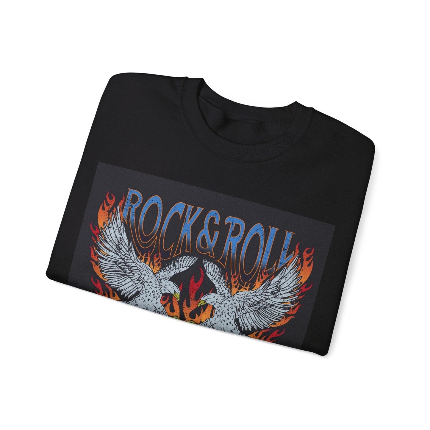 Rock & Roll Rock Star Unisex Heavy Blend™ Crewneck Sweatshirt - Premium Sweatshirt from Printify - Just $37.64! Shop now at Lizard Vigilante