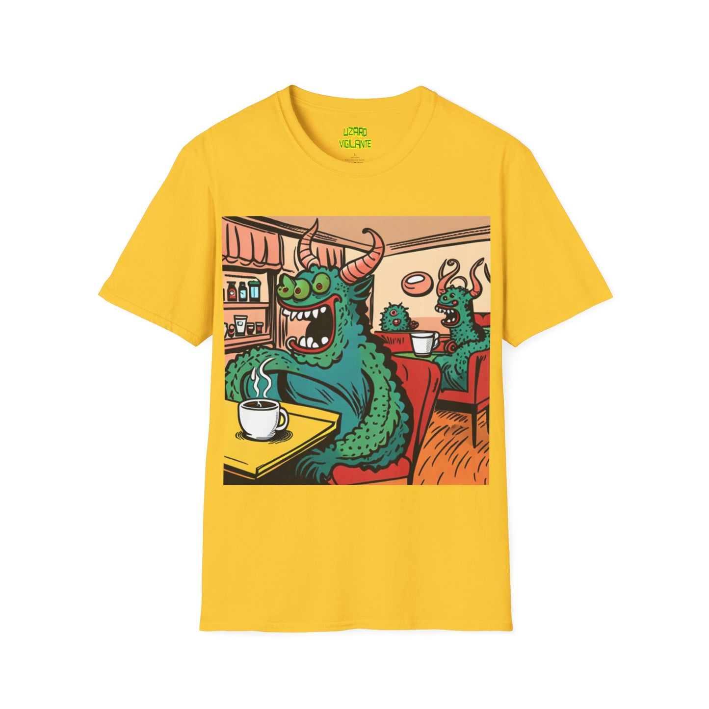 Lizard Vigilante Premium Coffee Monsters Unisex Softstyle T-Shirt - Lizard Vigilante