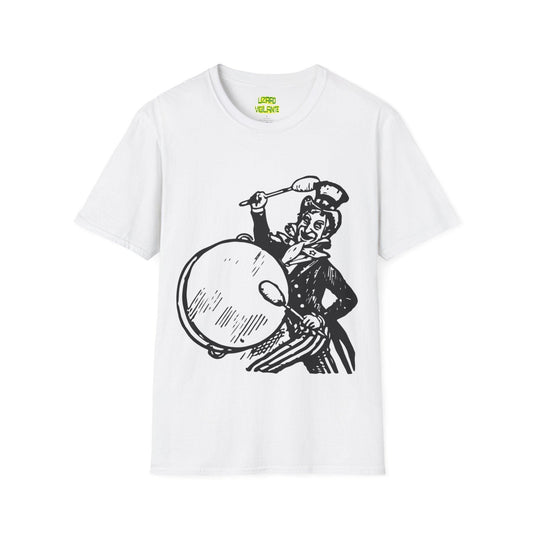 Uncle Sam Drums Unisex Softstyle T-Shirt, White - Lizard Vigilante