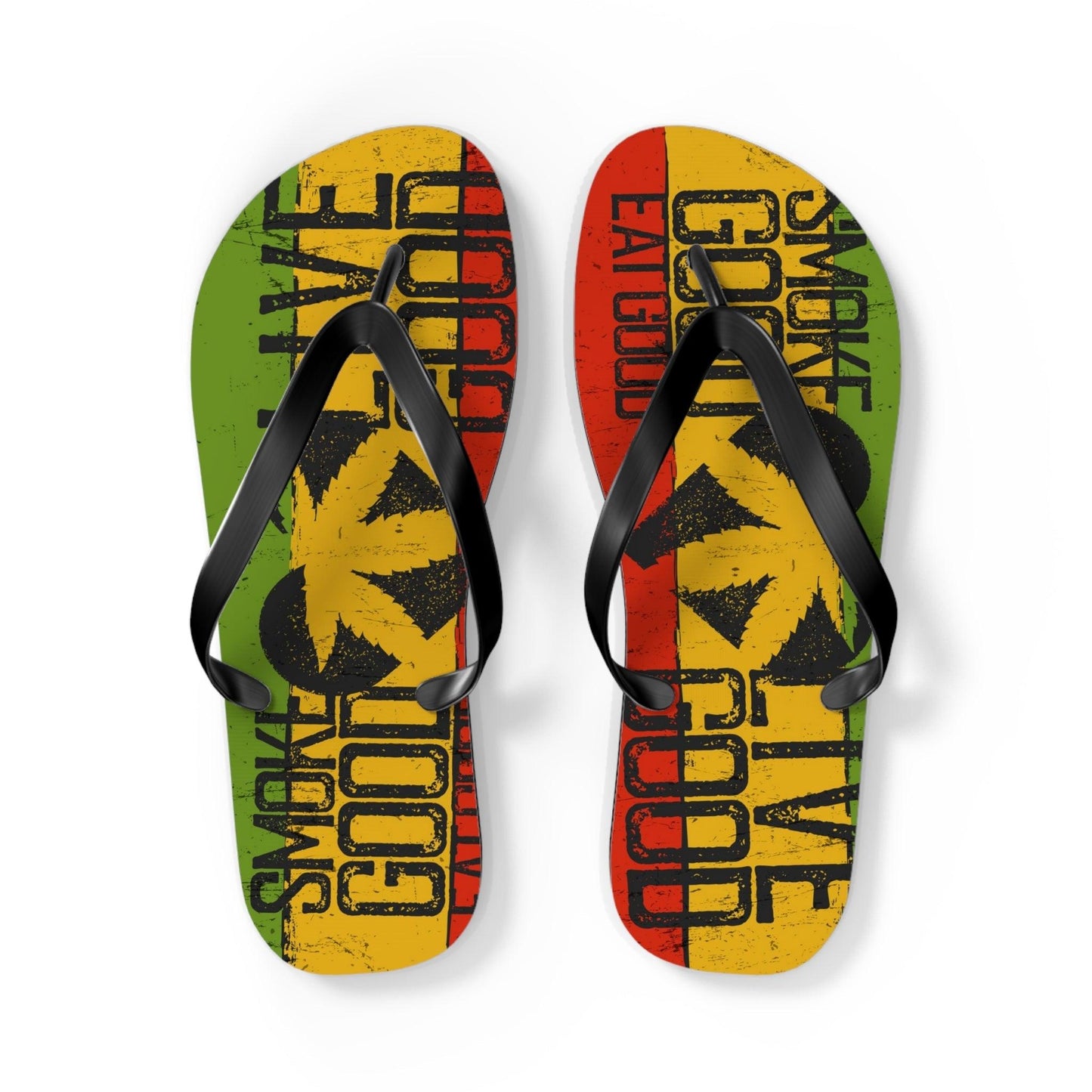 Smoke Good Eat Good Live Good Flip Flops - Lizard Vigilante