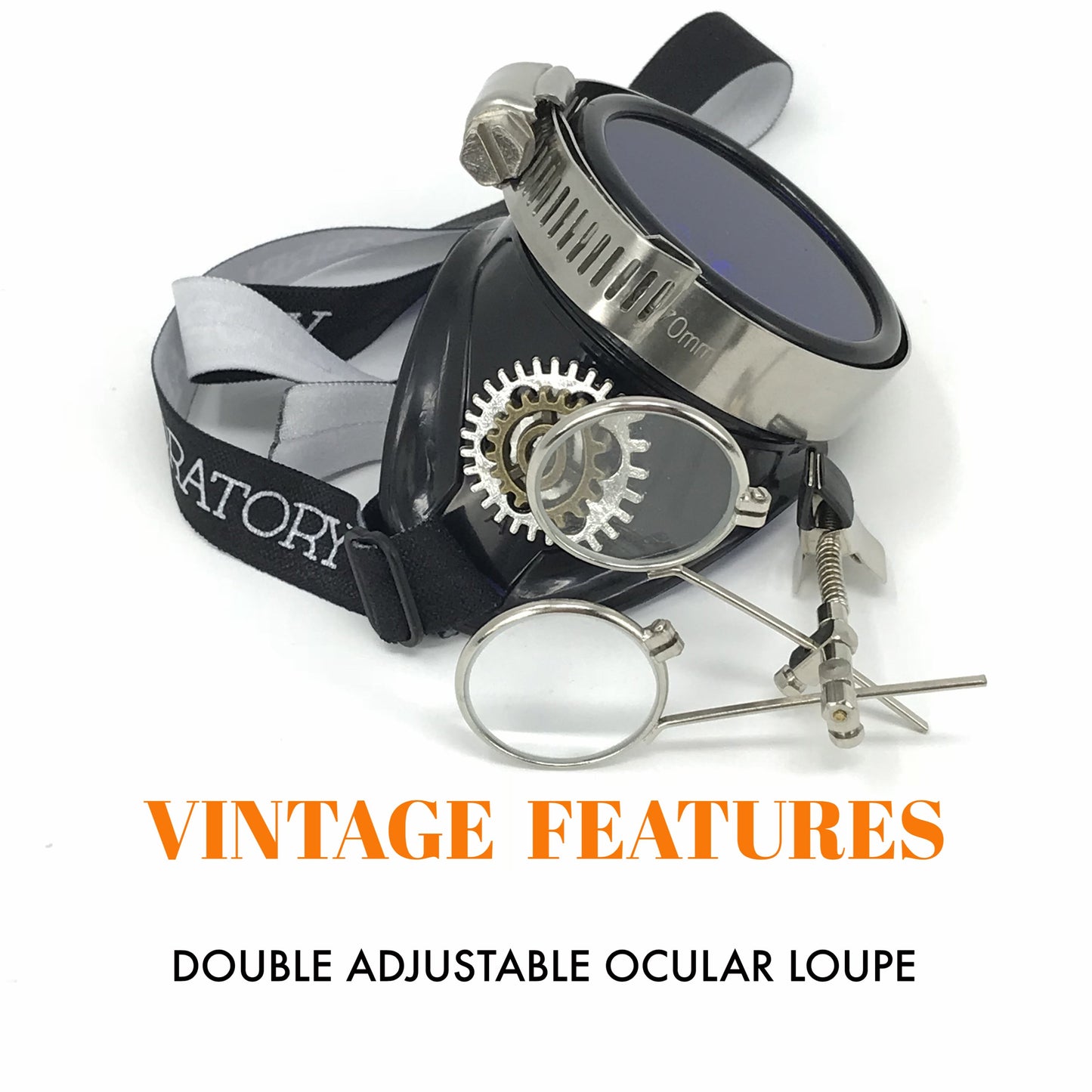 Pastel goth pirate eyepatch monocle Rave goggle with magnifying eye loupes