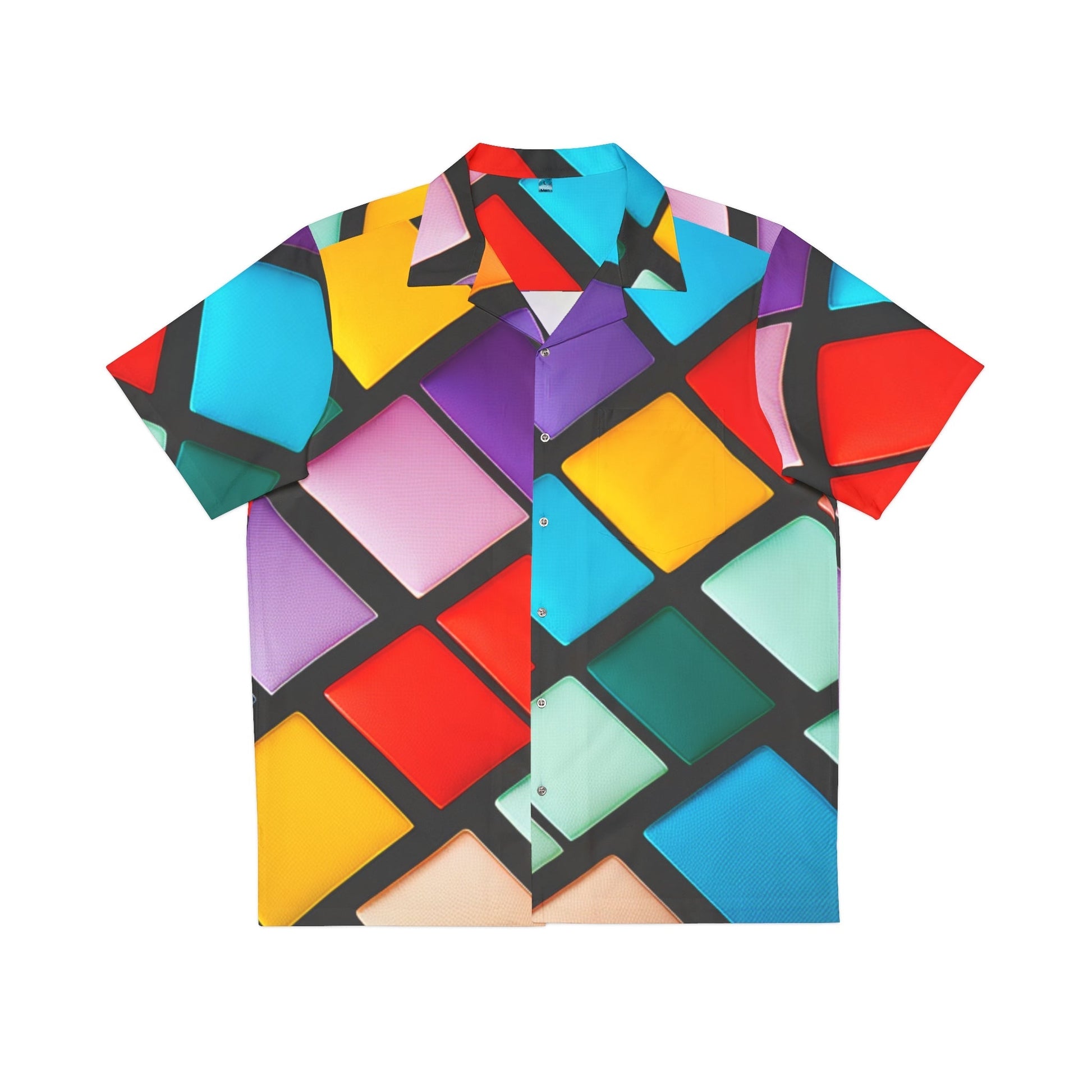 80s Buttons Men's Hawaiian Shirt - Premium All Over Prints from Printify - Just $54.59! Shop now at Lizard Vigilante