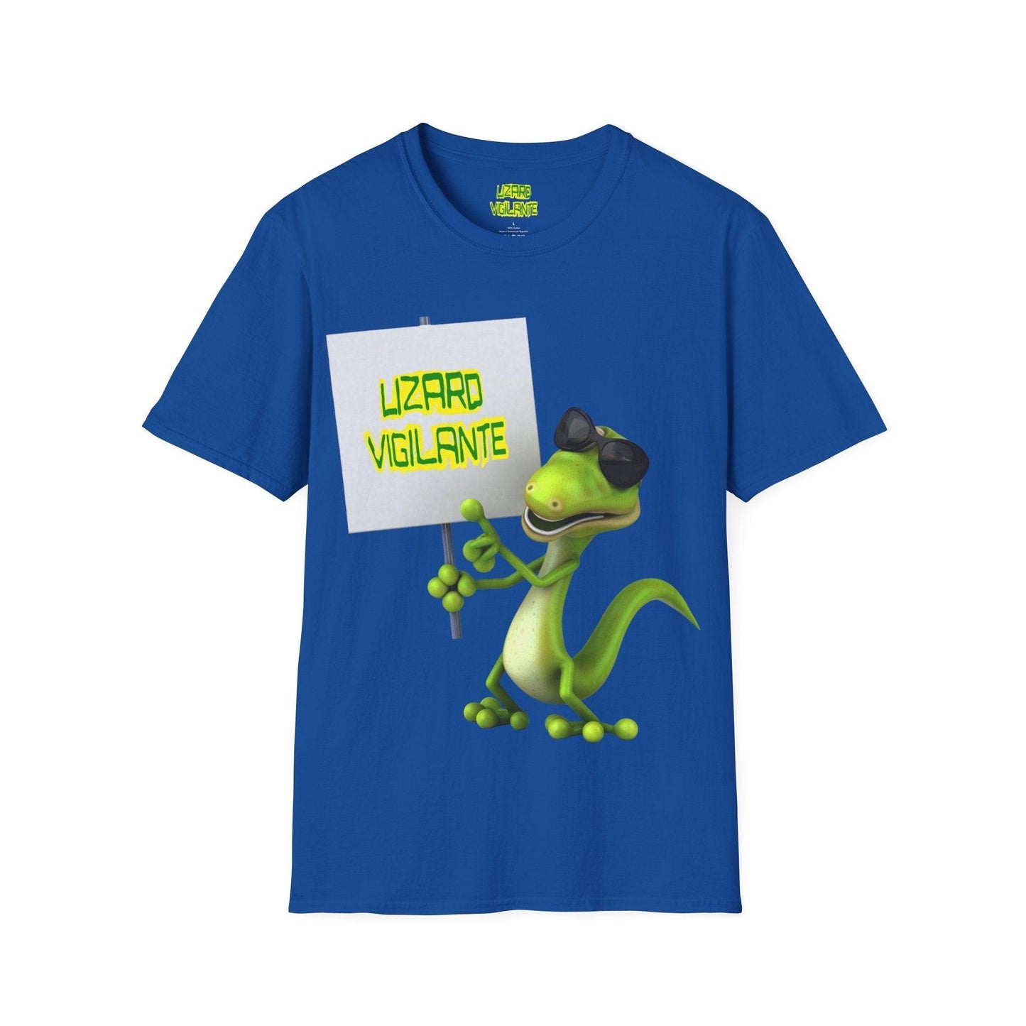 Lizard Vigilante Sign Unisex Softstyle T-Shirt - Lizard Vigilante