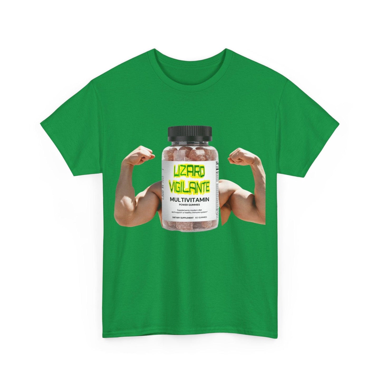 Lizard Vigilante MultiVitamins Muscle Man Unisex Heavy Cotton Tee - Lizard Vigilante