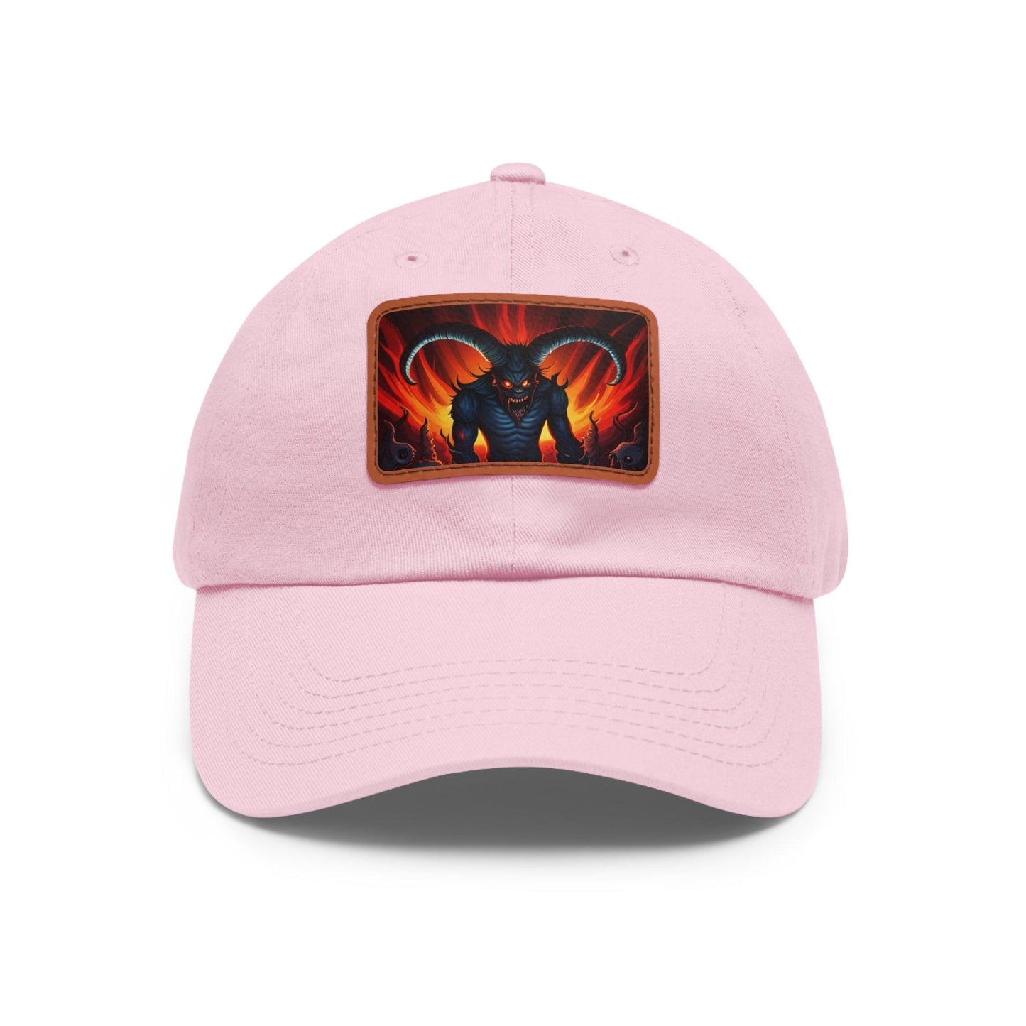 Horny Devil Dad Hat with Leather Patch (Rectangle) - Lizard Vigilante