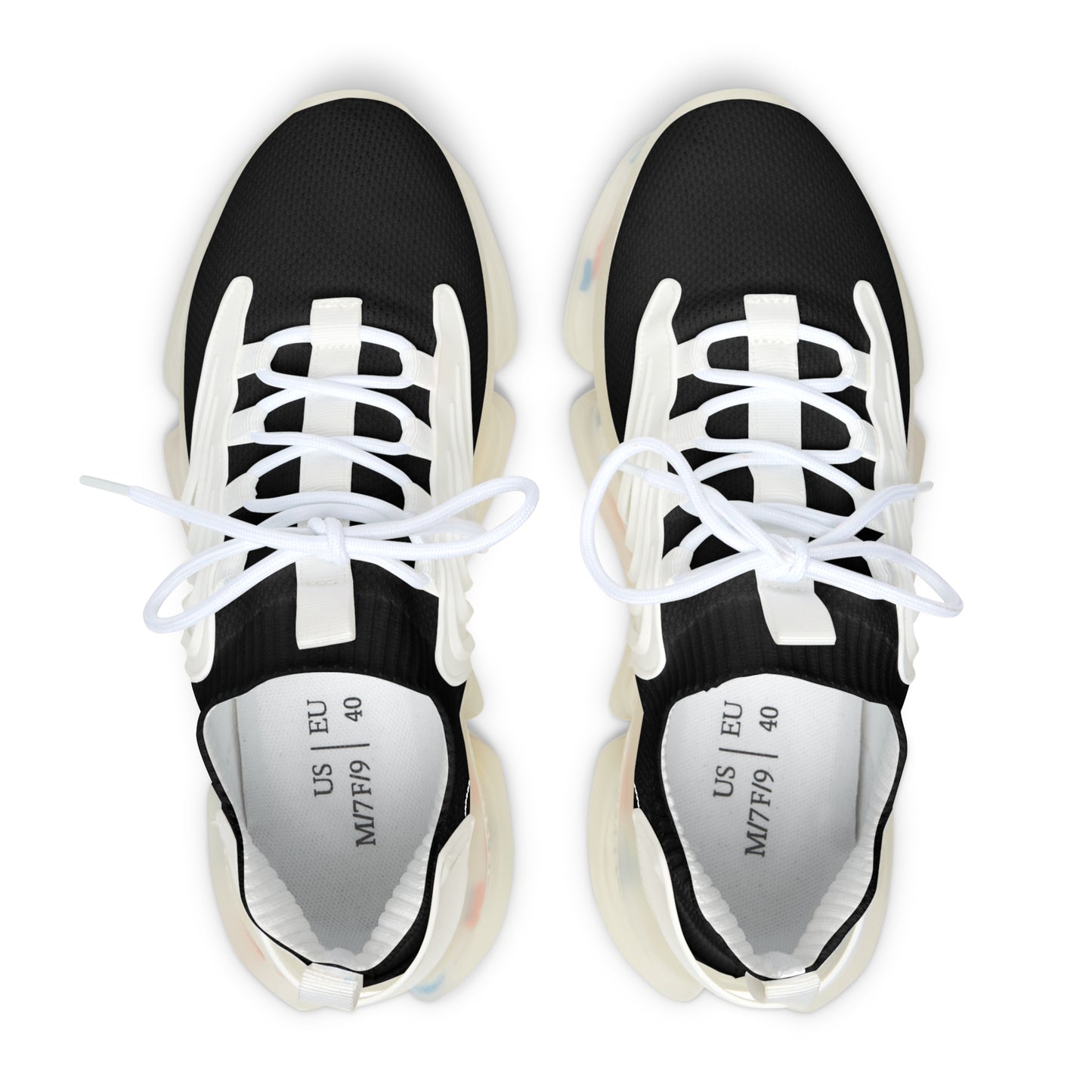 Women's Mesh Sneakers - Black with White Soles - Premium Shoes from Printify - Just $59.99! Shop now at Lizard Vigilante