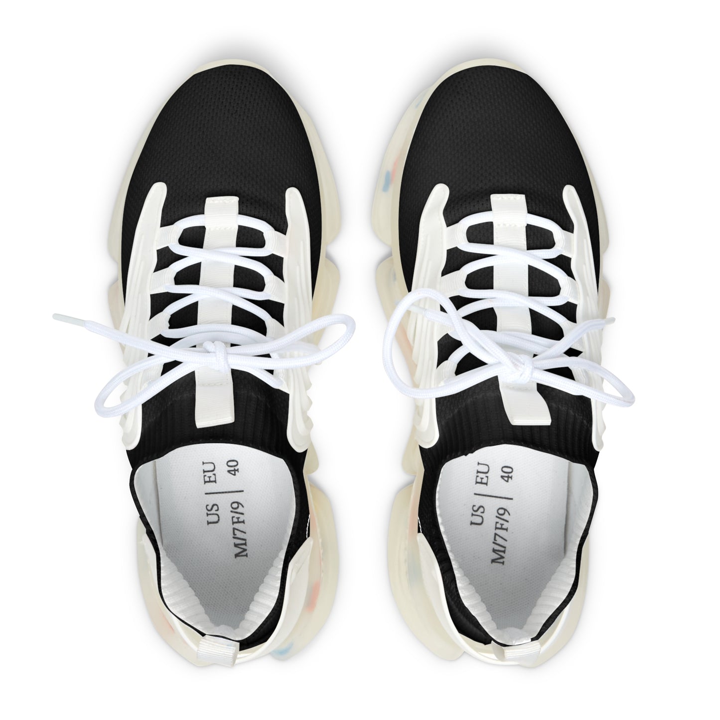 Women's Mesh Sneakers - Black with White Soles - Lizard Vigilante