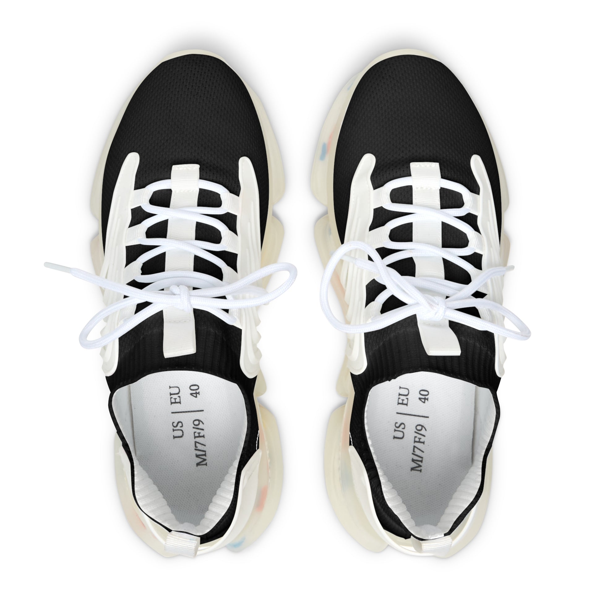 Women's Mesh Sneakers - Black with White Soles - Premium Shoes from Printify - Just $59.99! Shop now at Lizard Vigilante