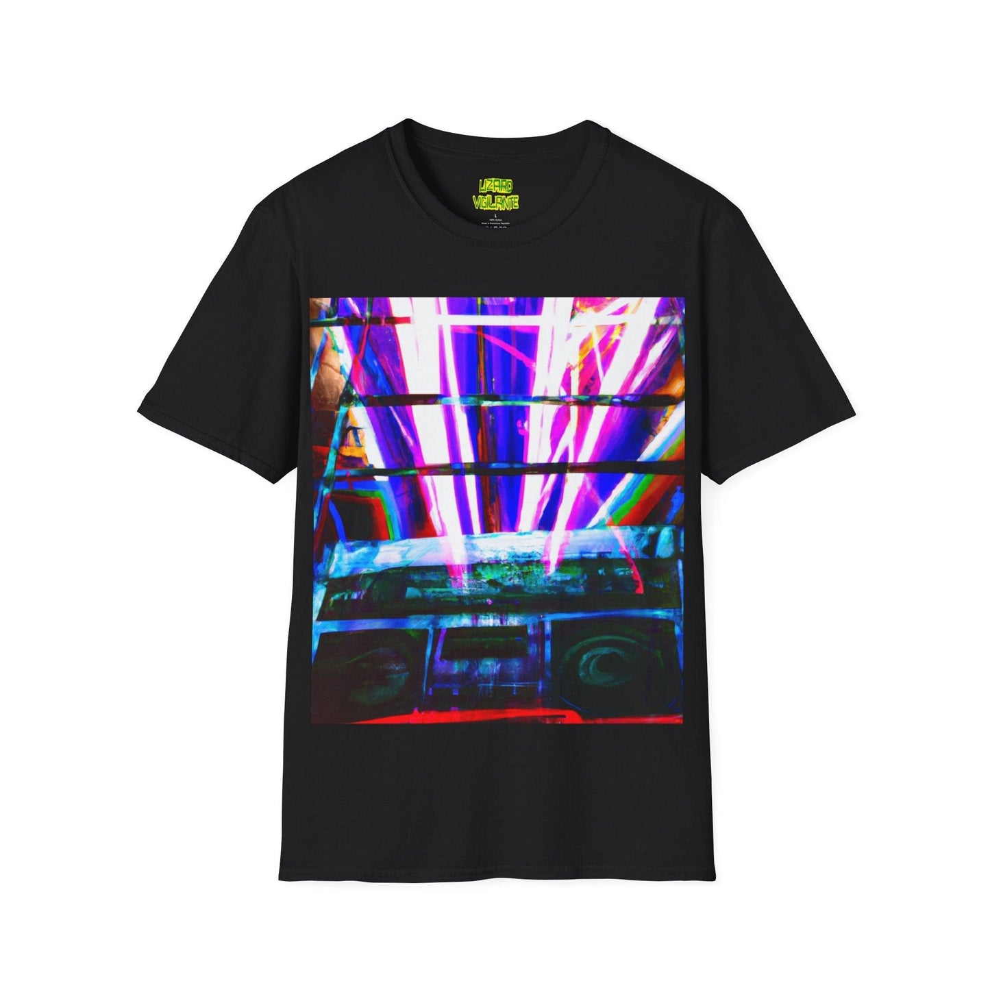 Neon Jail BoomBox Unisex Softstyle T-Shirt - Lizard Vigilante