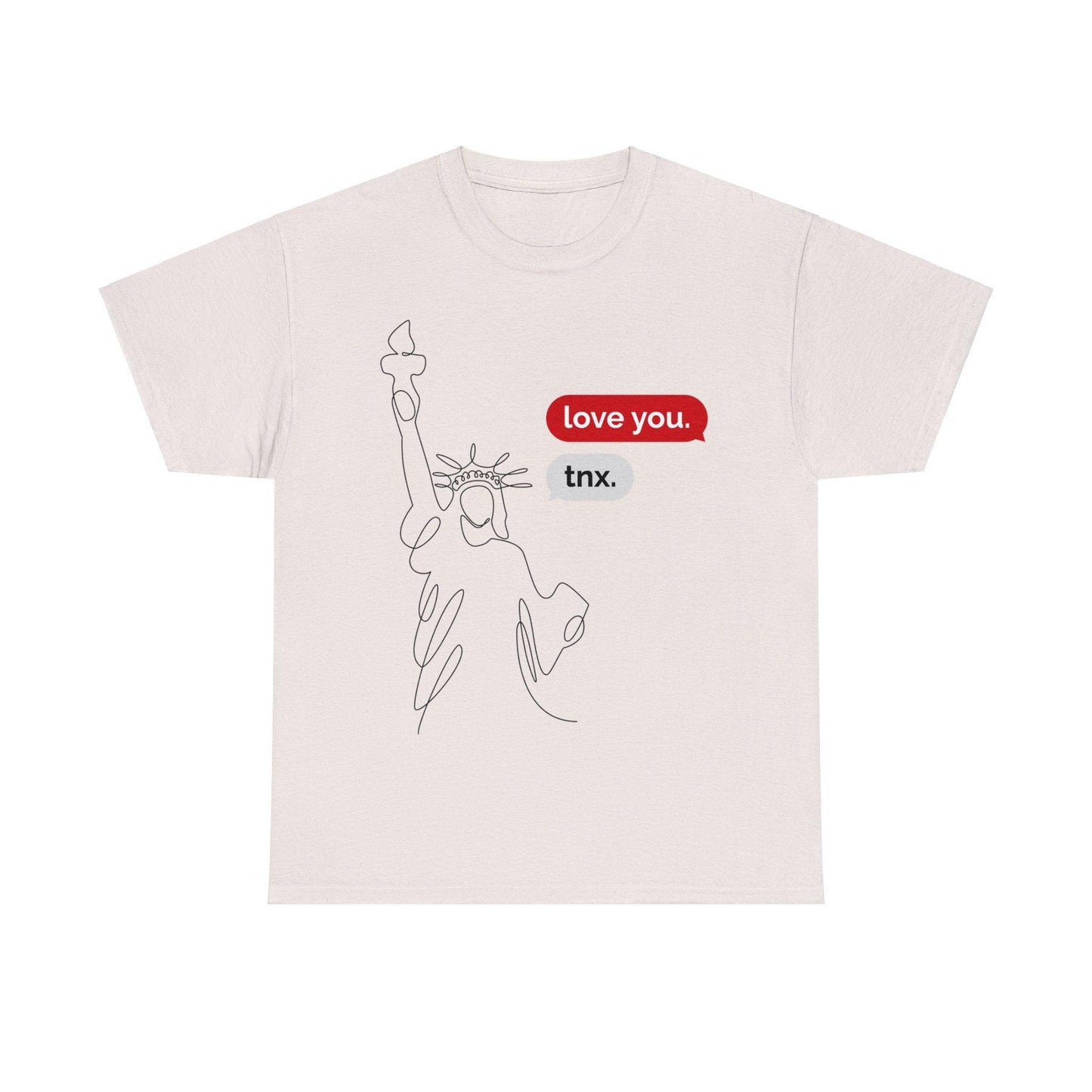 Statue of Liberty Gets a Text Multi Colored Unisex Heavy Cotton Tee - Lizard Vigilante