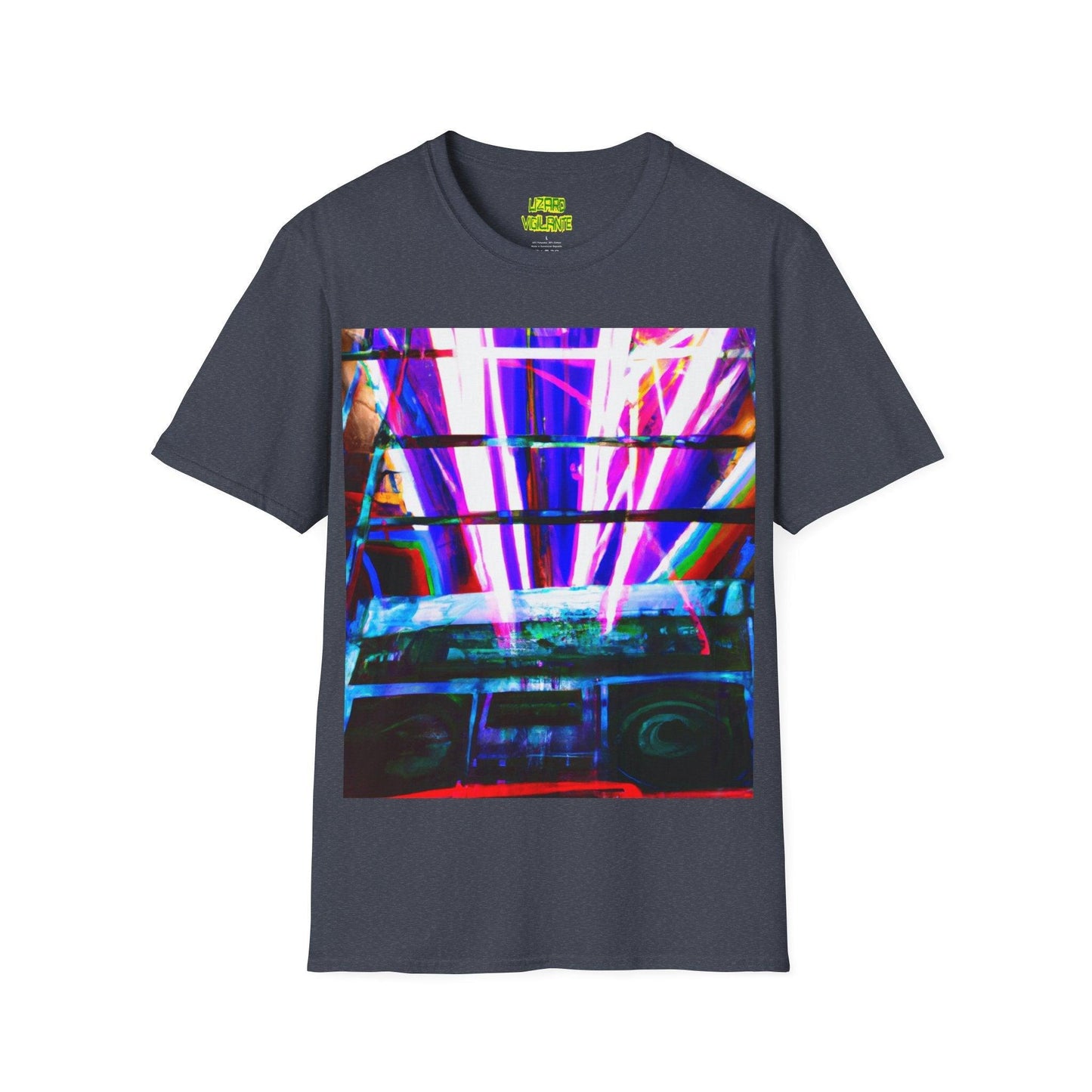 Neon Jail BoomBox Unisex Softstyle T-Shirt - Lizard Vigilante