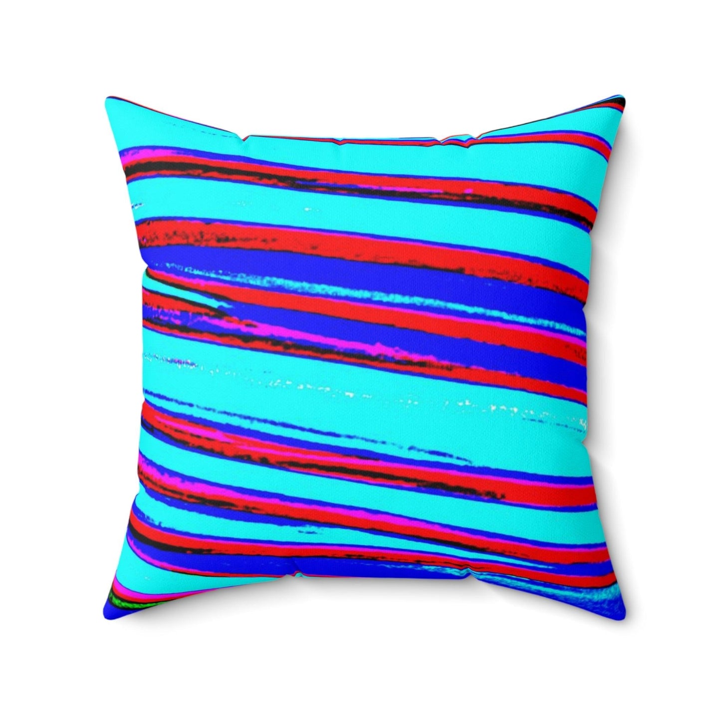 Strips Spun Polyester Square Pillow - Lizard Vigilante