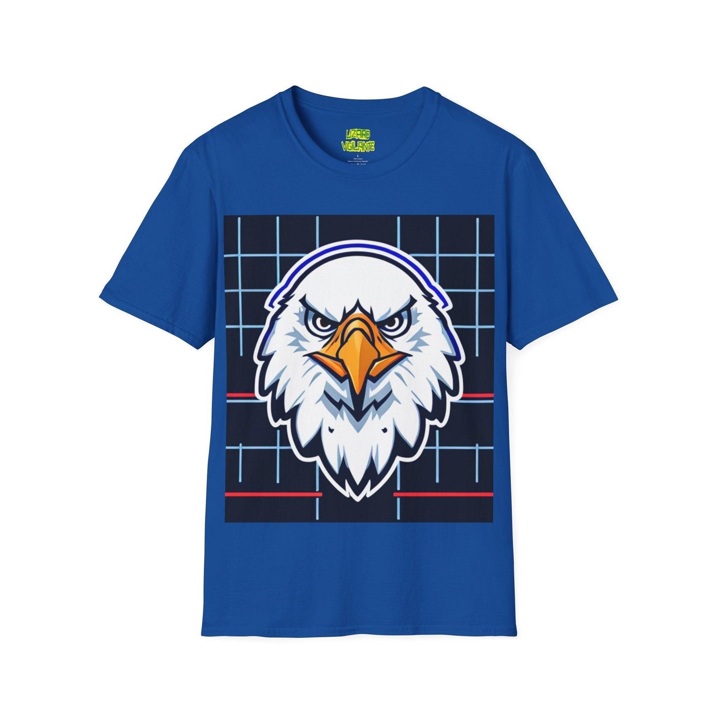 Bald Eagle Grid Graphic Unisex Softstyle T-Shirt - Lizard Vigilante