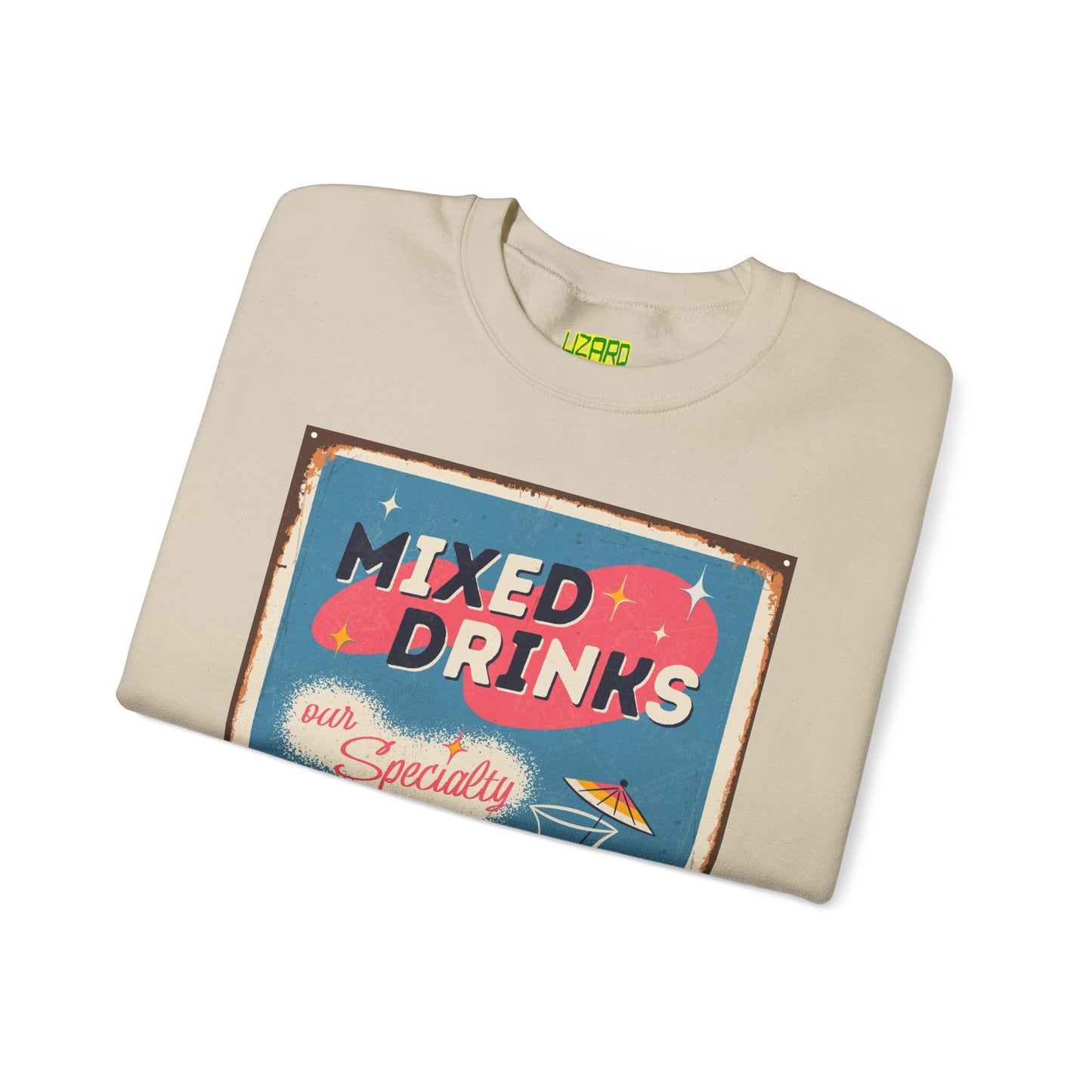 Mixed Drinks Crewneck Sweatshirt — Retro Cocktail Graphic Pullover