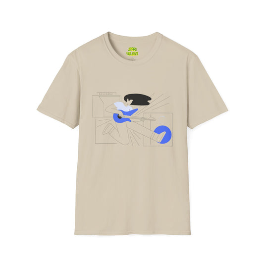 Guitarist Lineart Unisex Softstyle T-Shirt - Lizard Vigilante