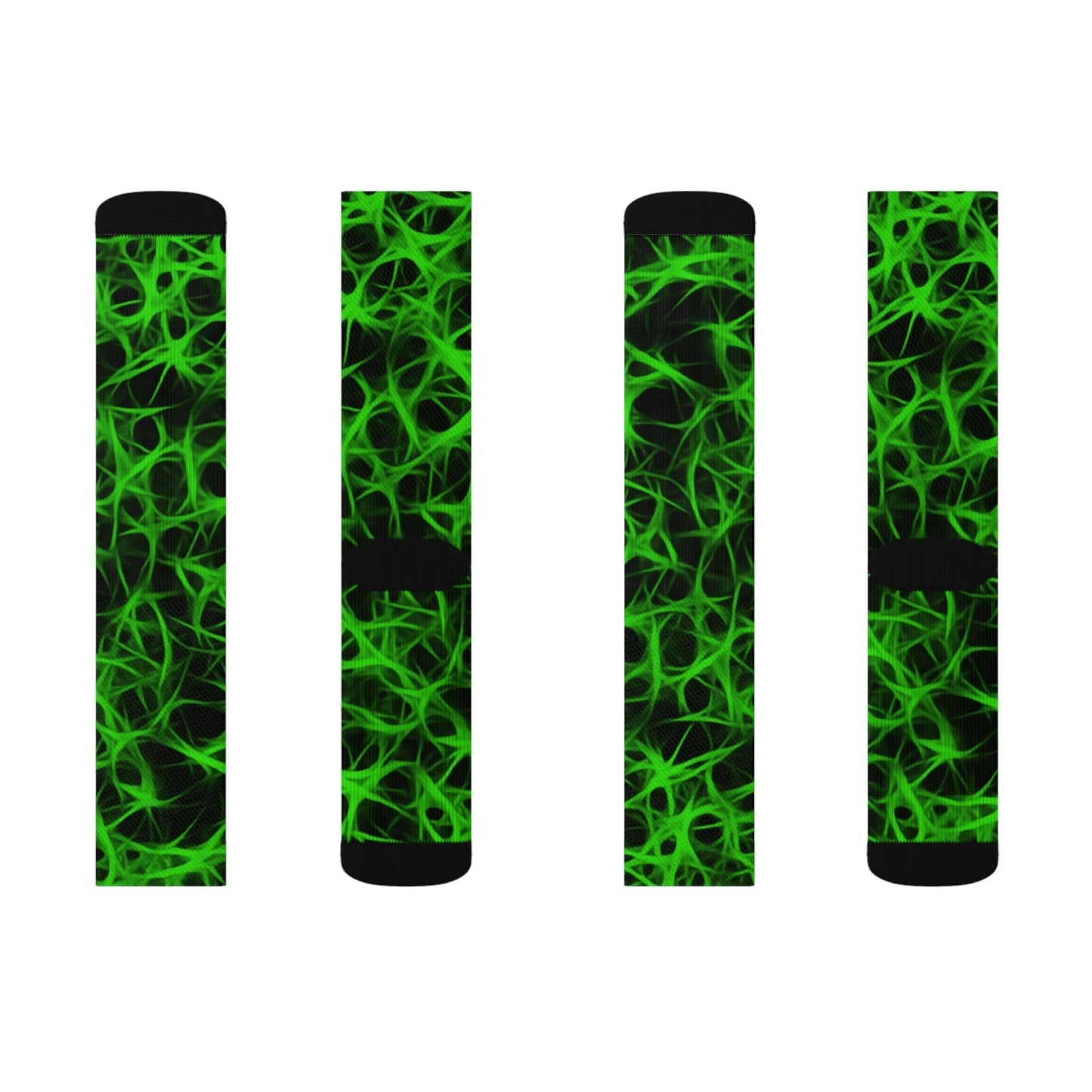 Nuclear Green Charged Sublimation Socks - Lizard Vigilante