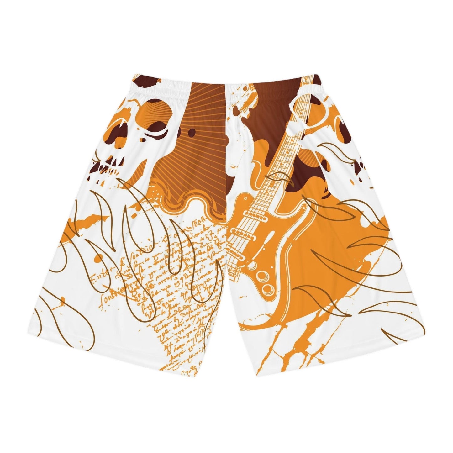 Skull Guitar Basketball Shorts - Lizard Vigilante