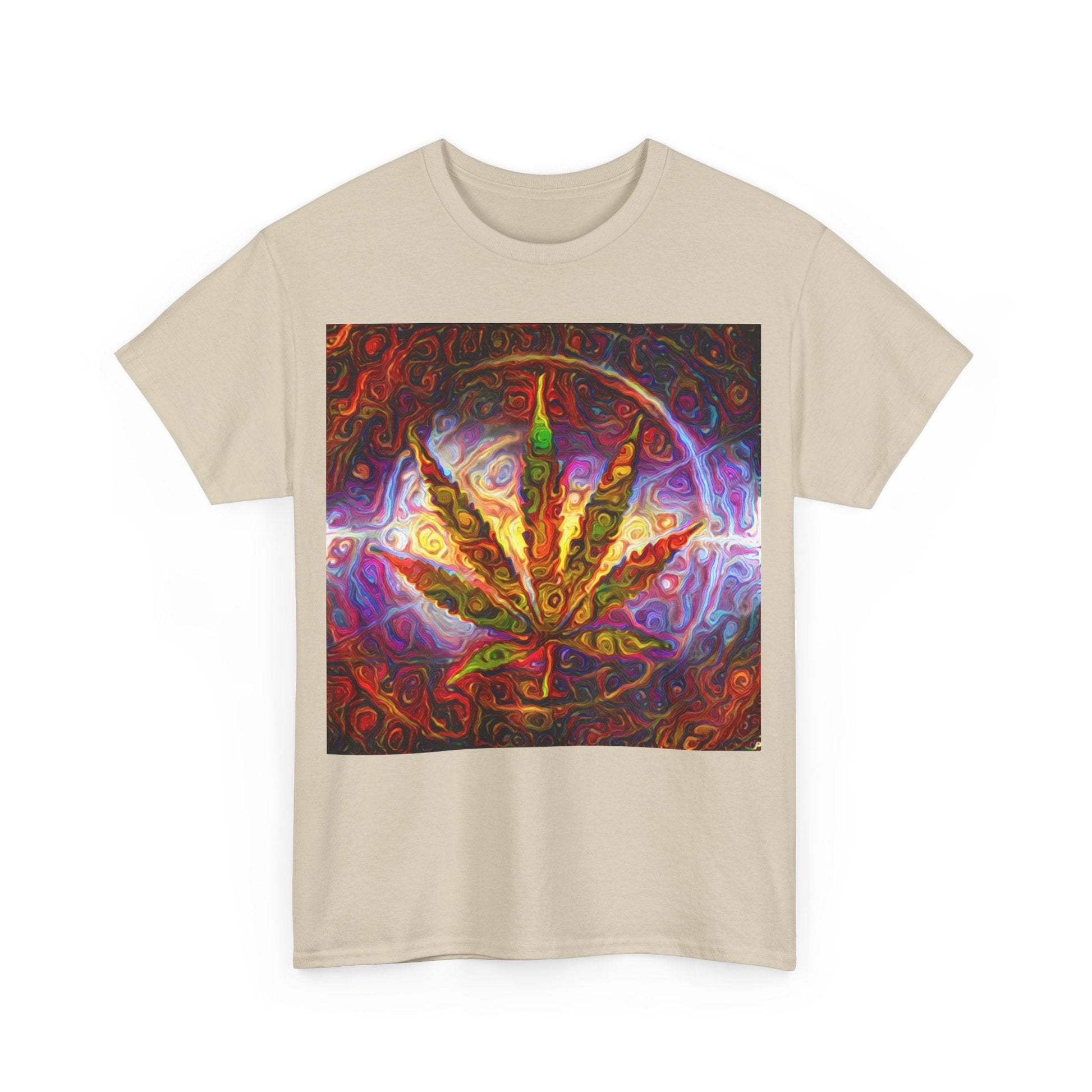 Psychedelic Pot Leaf Unisex Heavy Cotton Tee - Lizard Vigilante