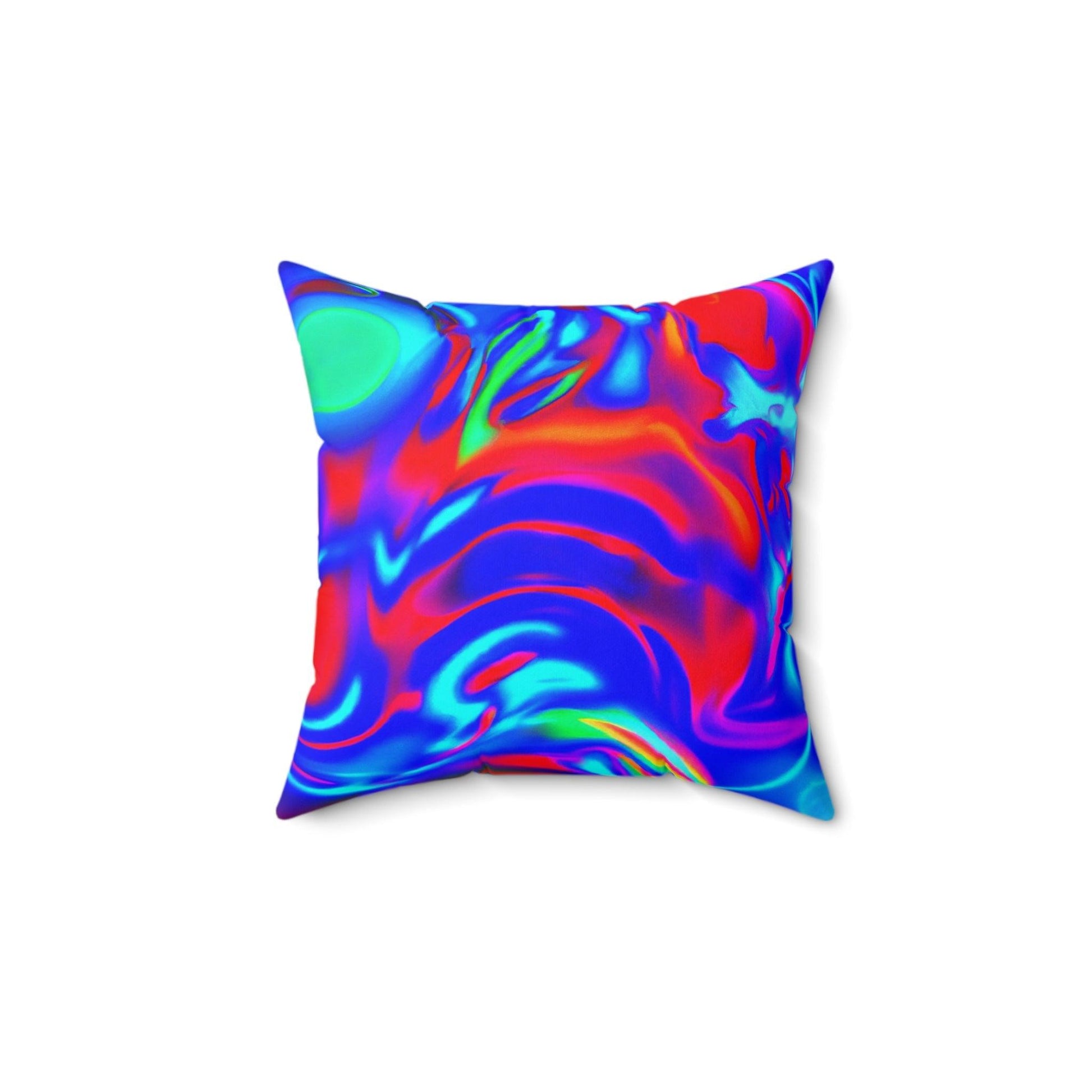 Neon Love Spun Polyester Square Pillow - Lizard Vigilante