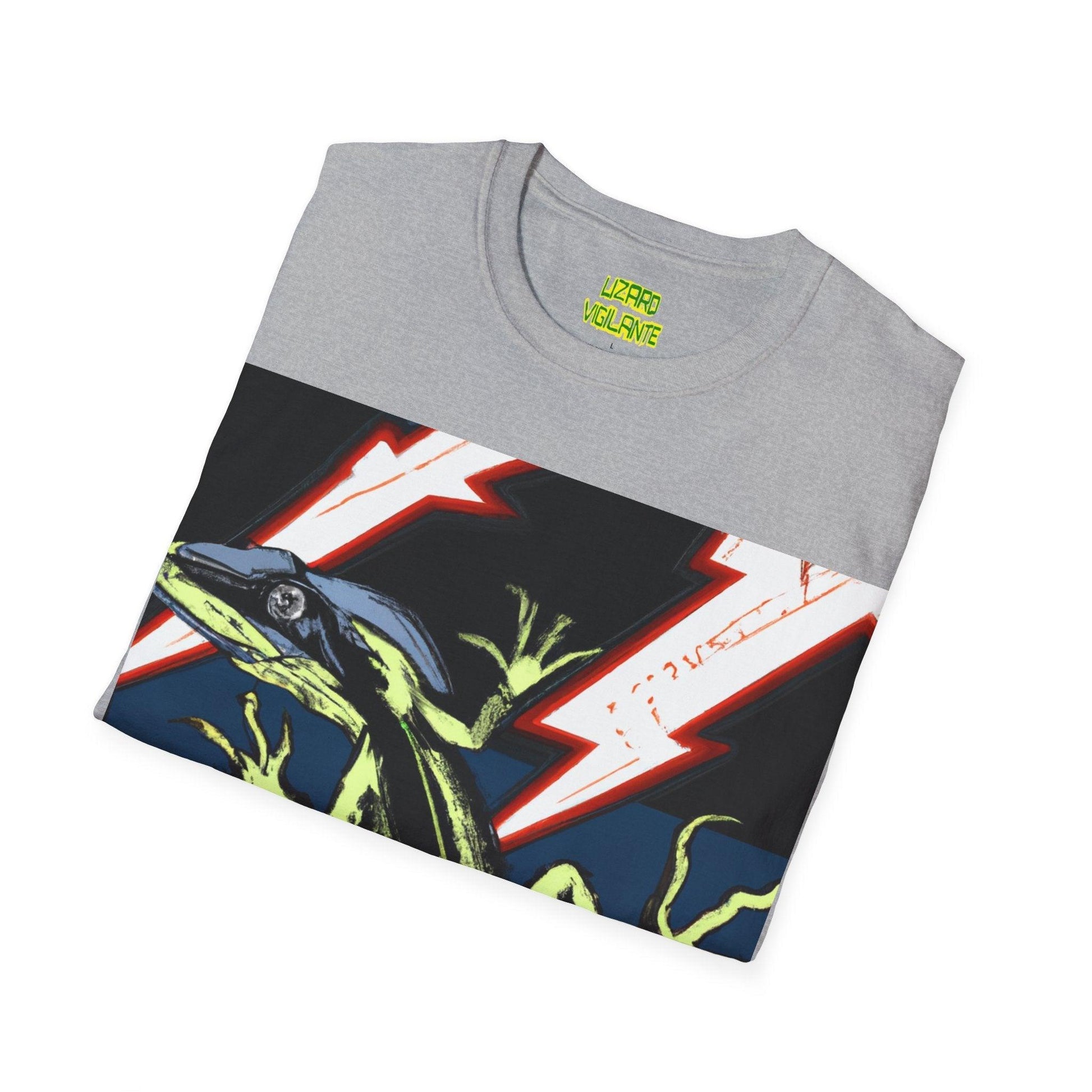 Lizard Vigilante Lightning Leap Unisex Softstyle T-Shirt - Lizard Vigilante