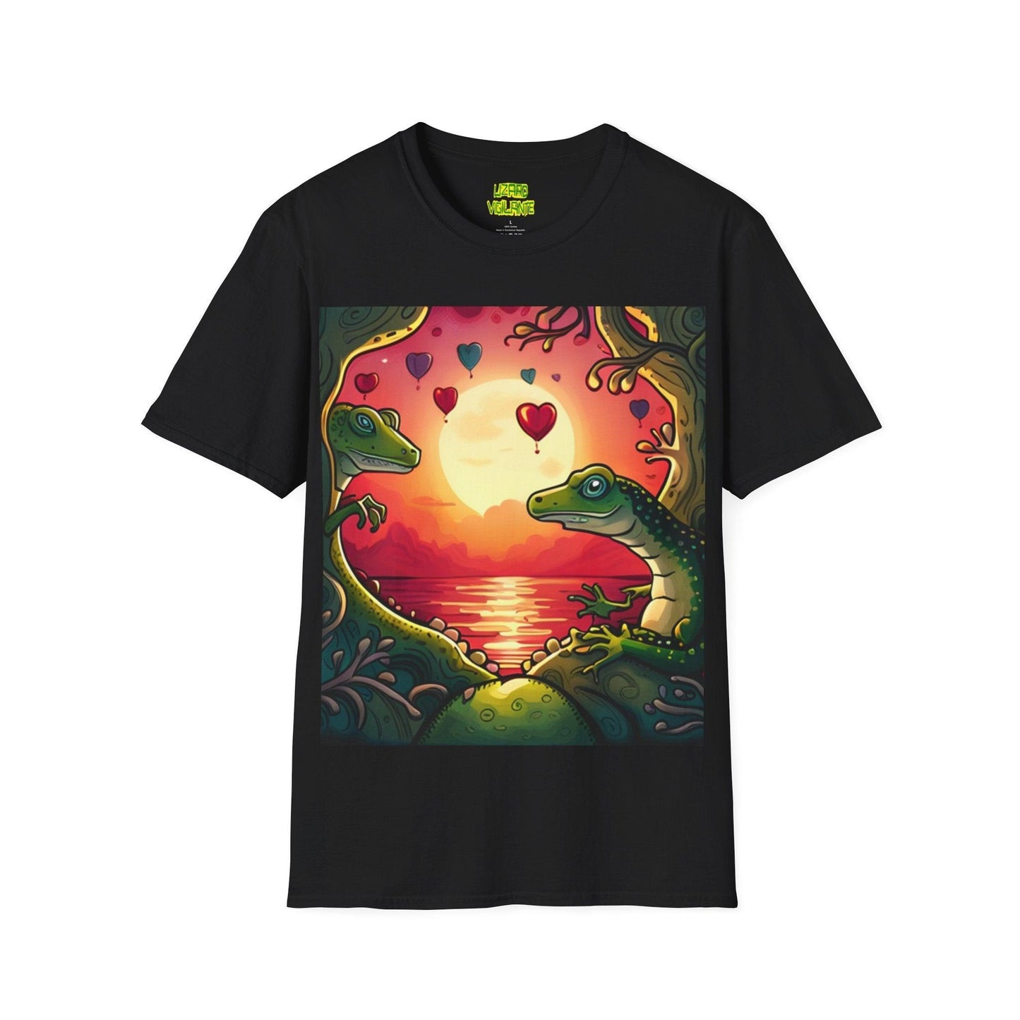 Floating Heart Lizards Unisex Softstyle T-Shirt - Lizard Vigilante