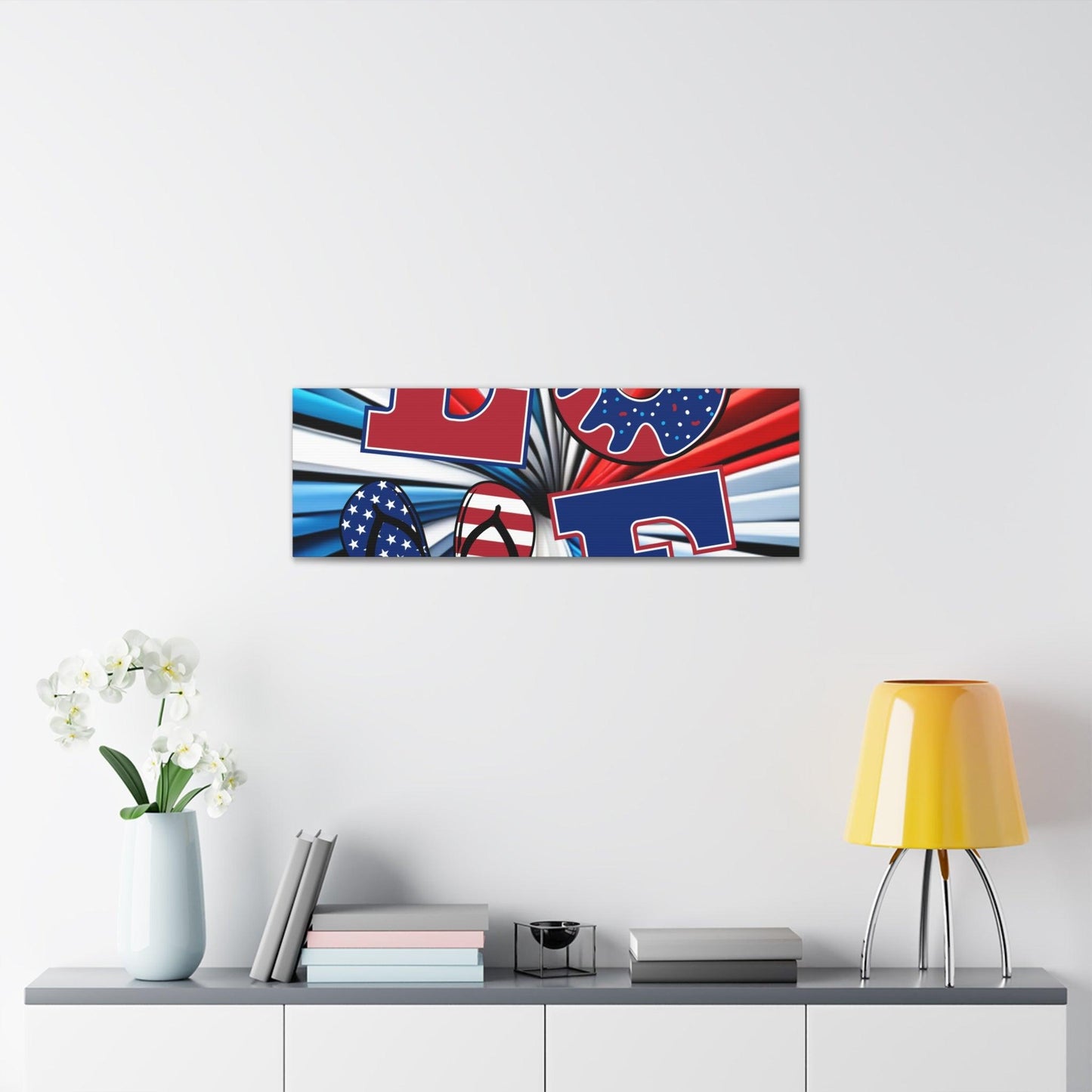 Patriotic Americans LOVE Valentine’s Day July 4th Canvas Gallery Wraps - Lizard Vigilante