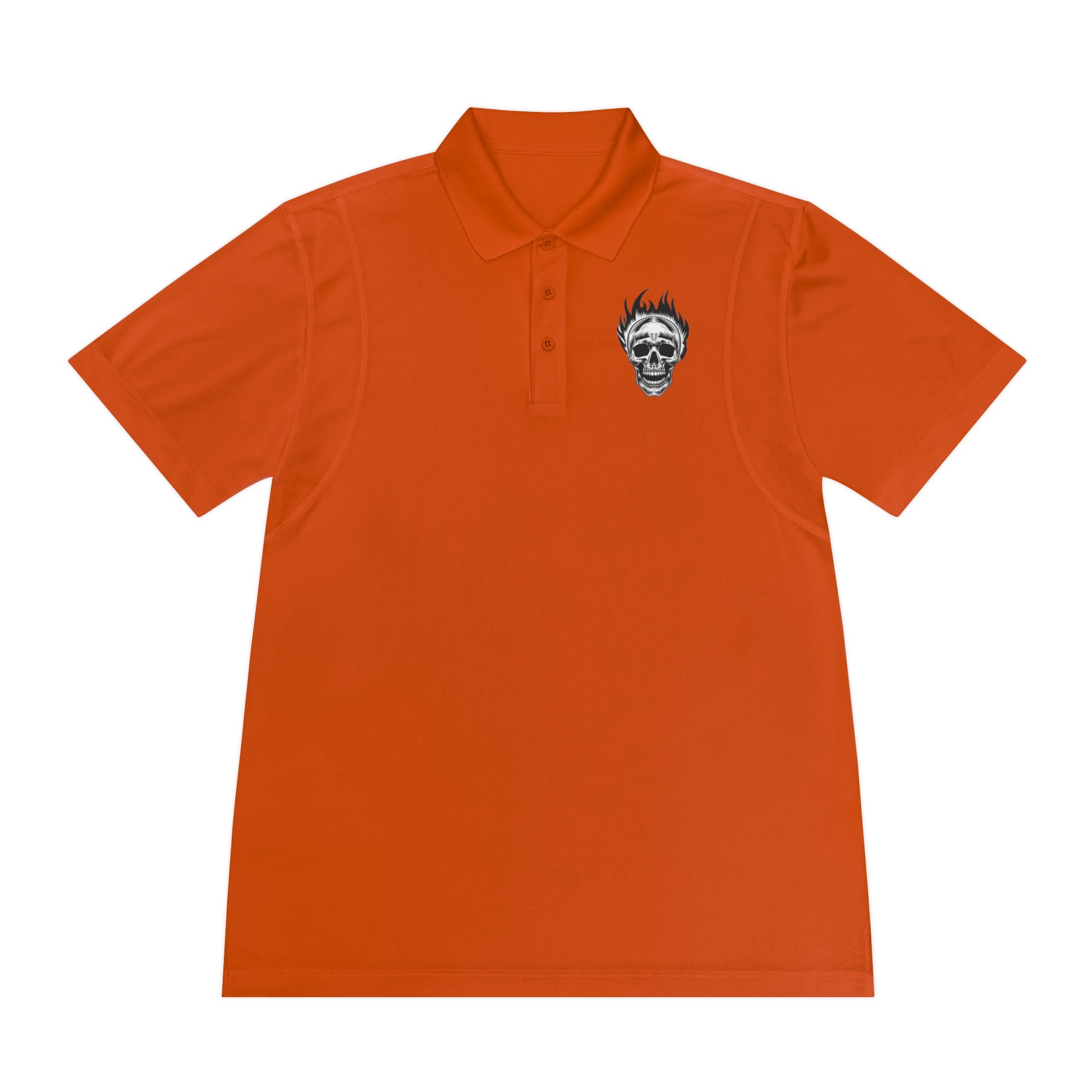 Skull Flame Men's Sport Polo Shirt - Premium T-Shirt from Printify - Just $52.34! Shop now at Lizard Vigilante