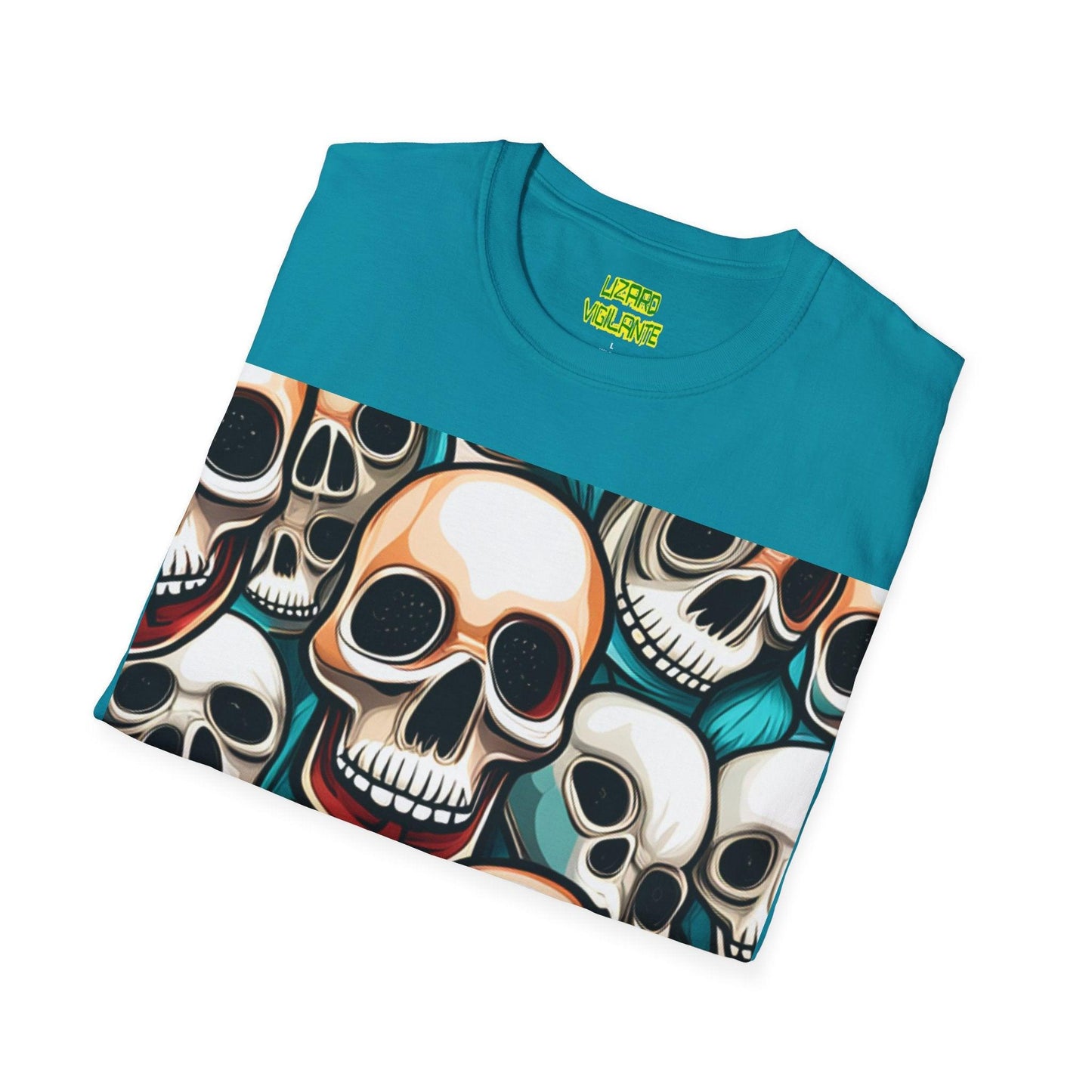 Shiny Happy Skulls Unisex Softstyle T-Shirt - Lizard Vigilante