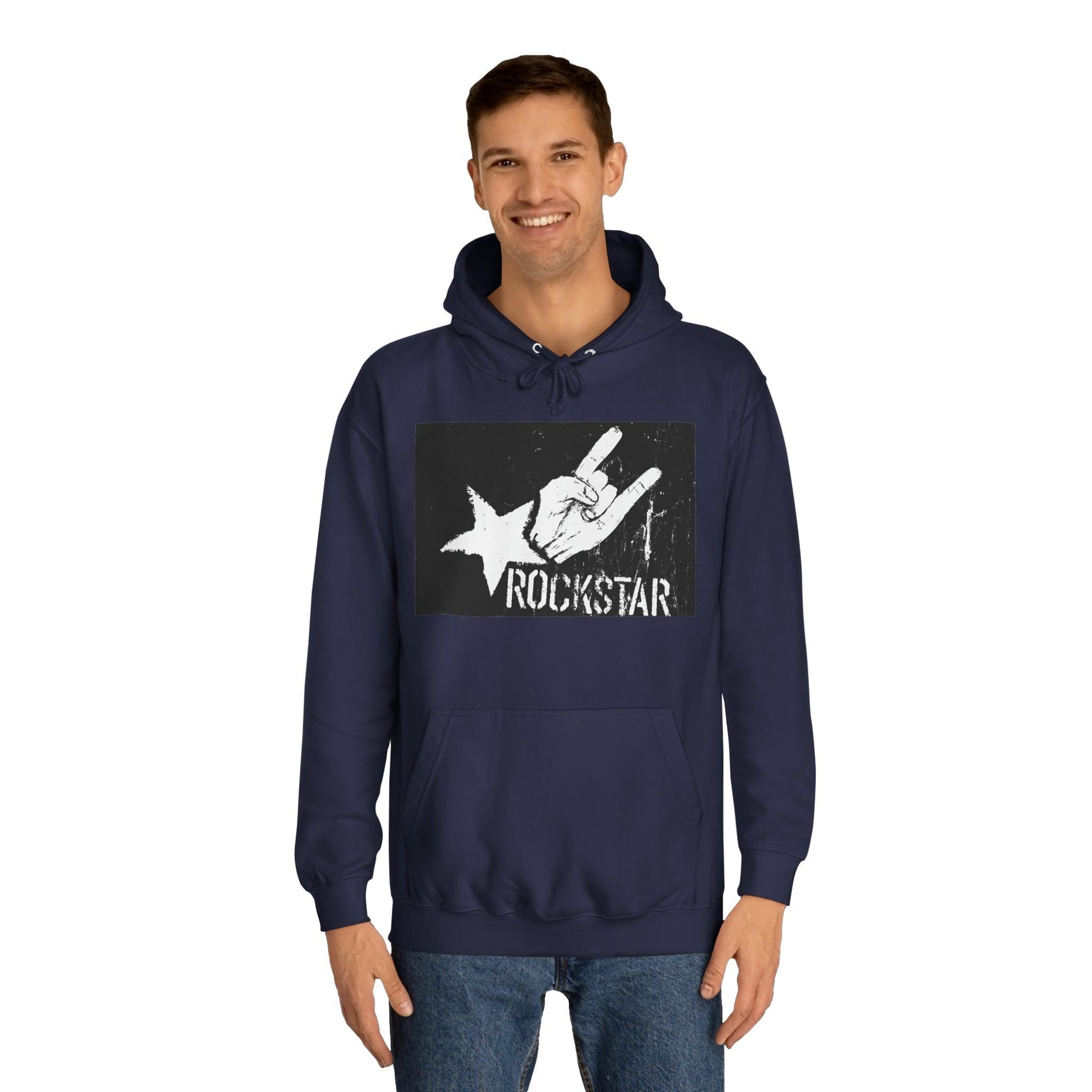 Rock Star Hand Sign Unisex College Hoodie - Lizard Vigilante