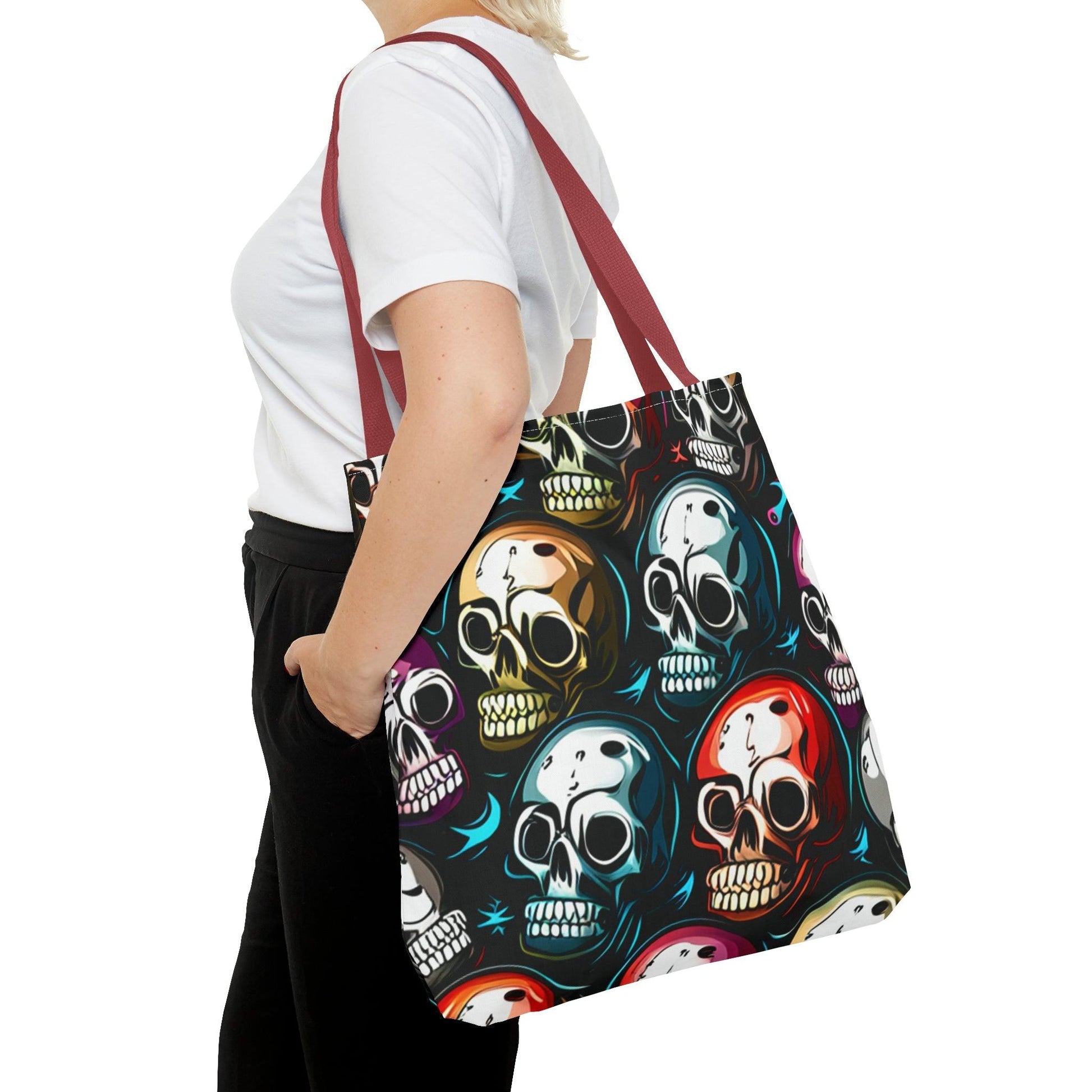 Death Metal Skulls Tote Bag (AOP) - Lizard Vigilante