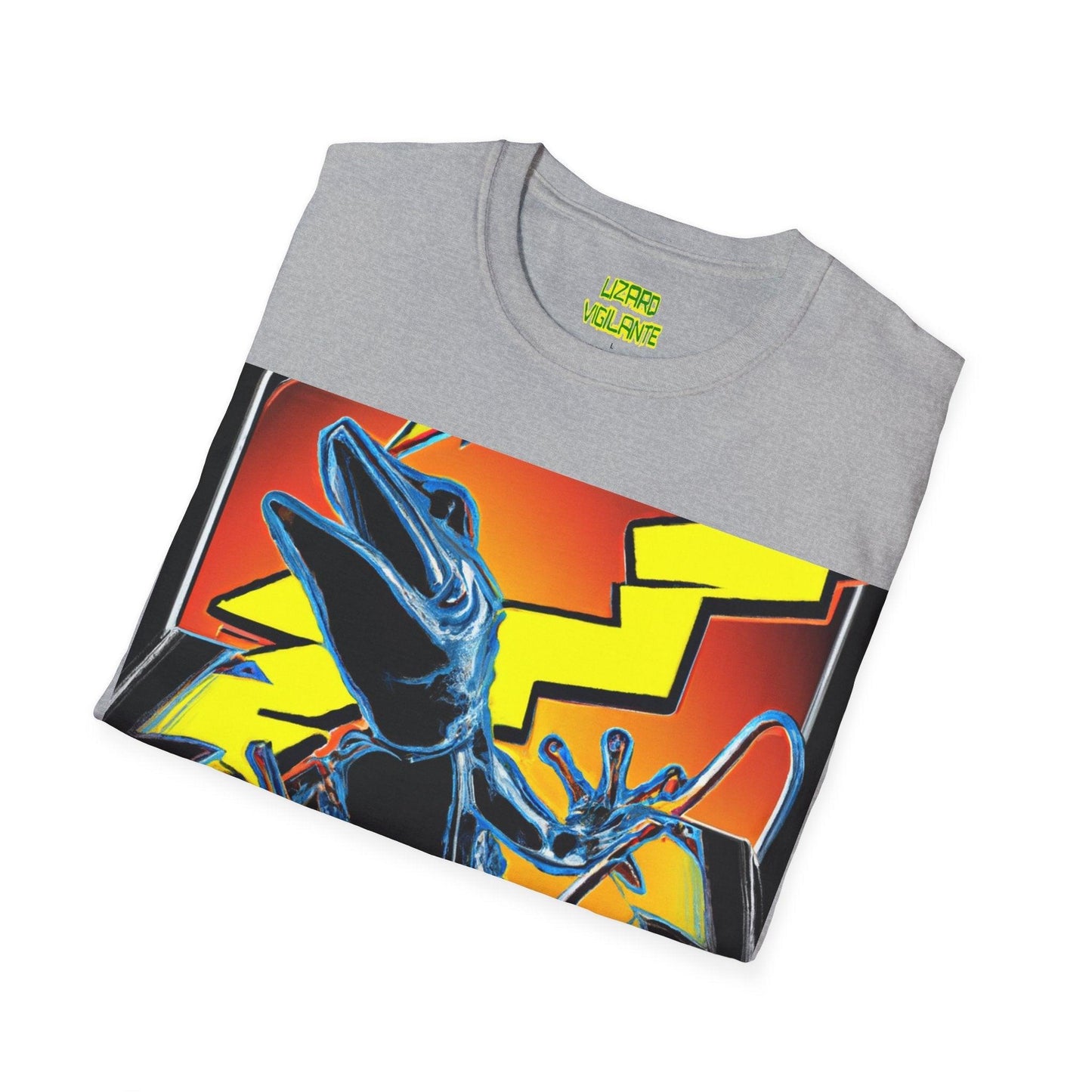 Lizard Lightning Graphical Unisex Softstyle T-Shirt - Lizard Vigilante