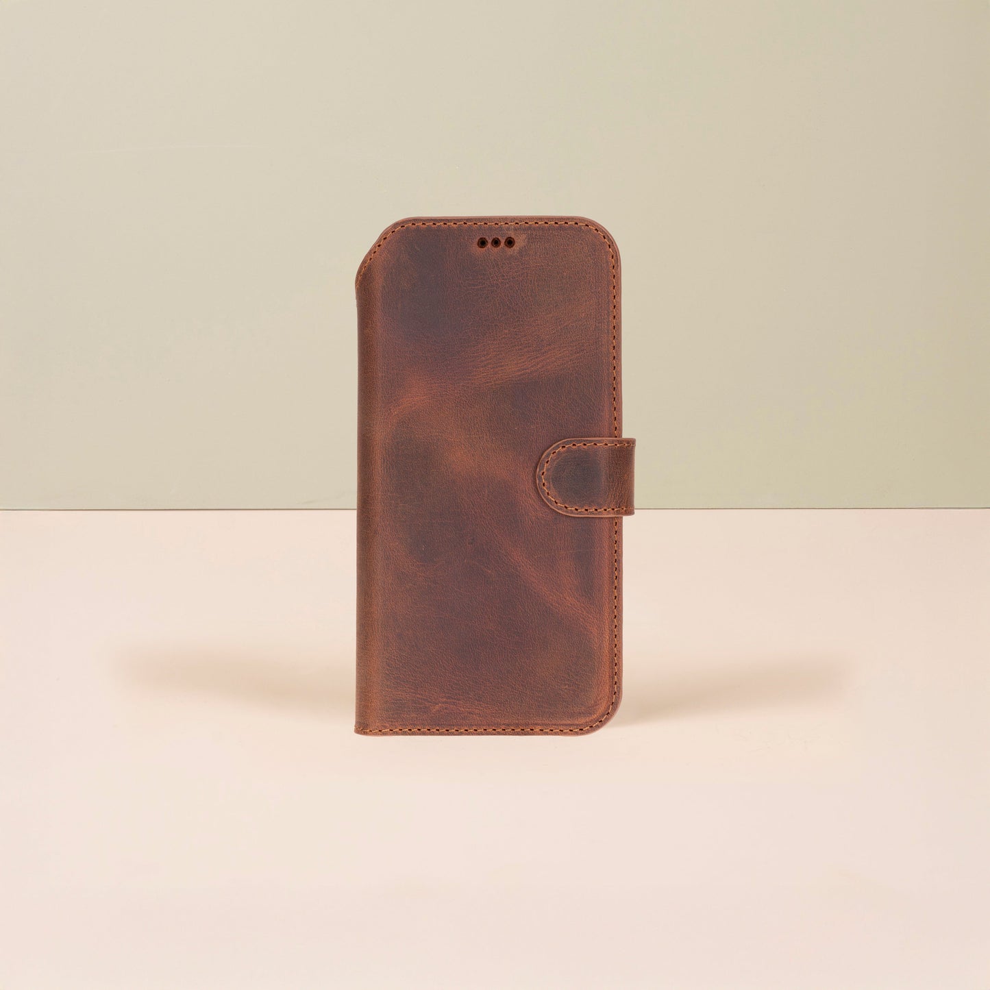 Leather iPhone 17 Pro Max Wallet Case – Brown - Austin