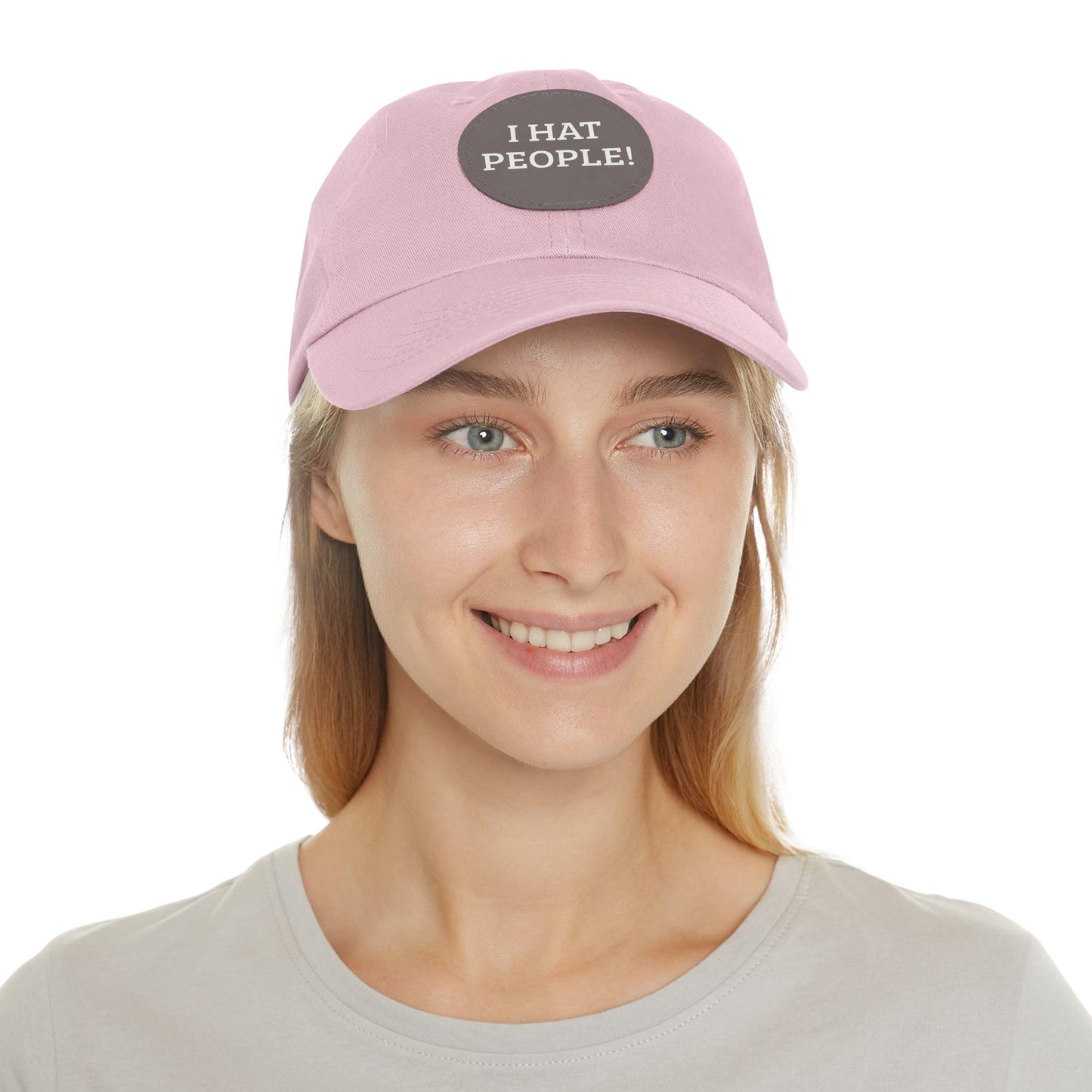 I HAT PEOPLE! Dad Hat with Leather Patch (Round) - Lizard Vigilante