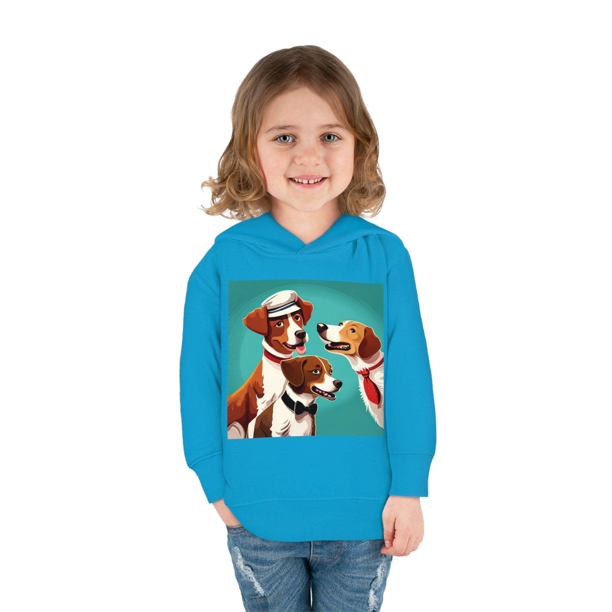 Illustrated Dogs Toddler Pullover Fleece Hoodie - Lizard Vigilante