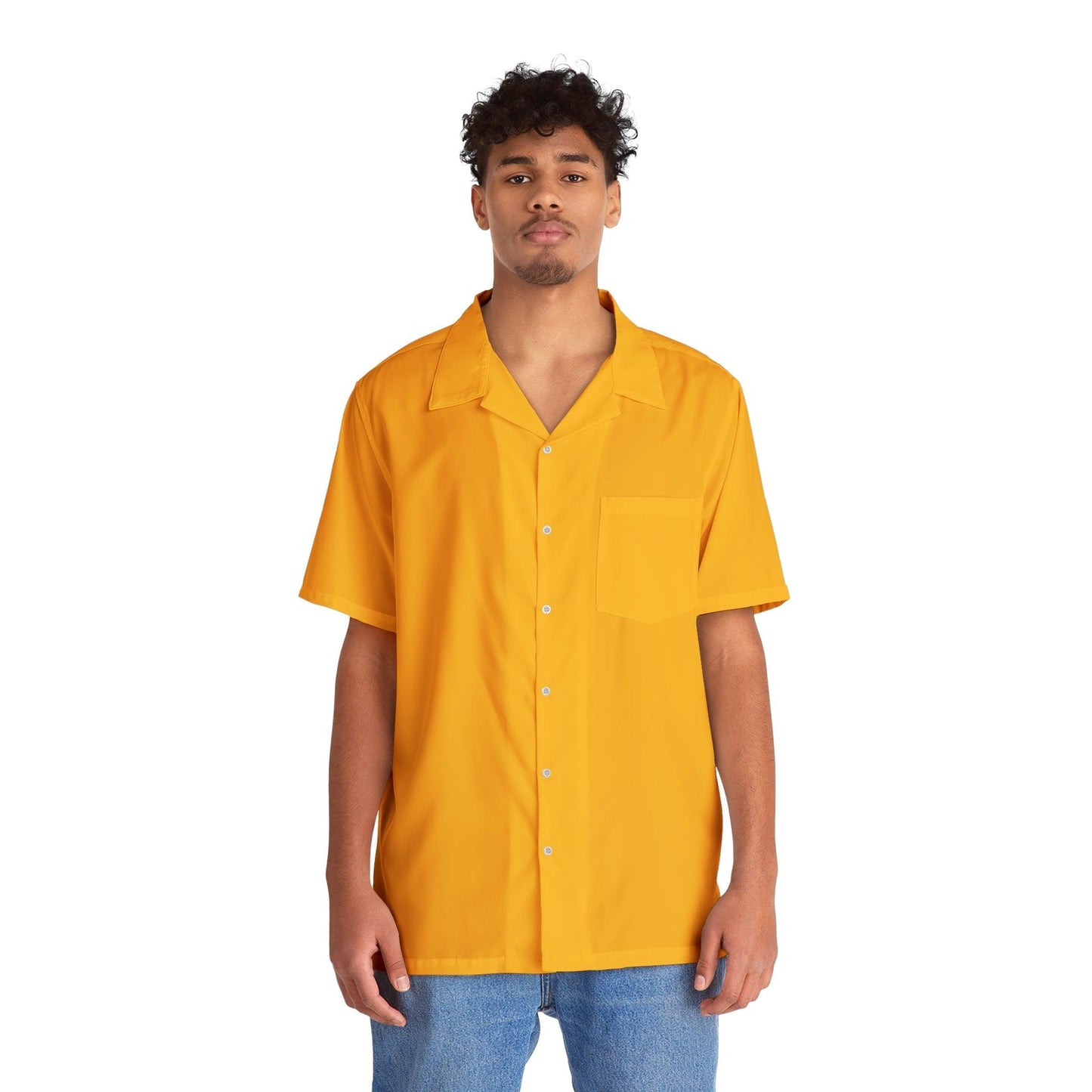 Men's Hawaiian Shirt - Yellow - Lizard Vigilante