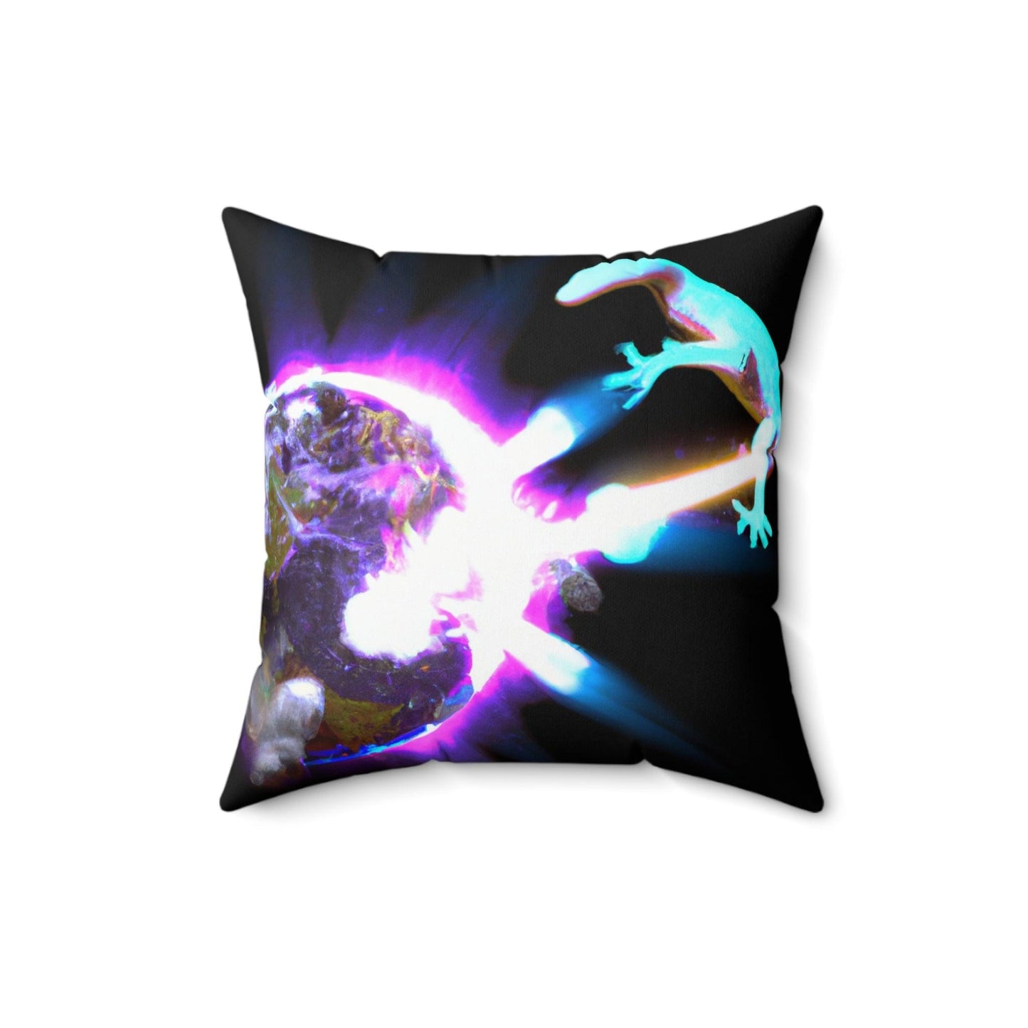 Lizard Attack Spun Polyester Square Pillow - Lizard Vigilante