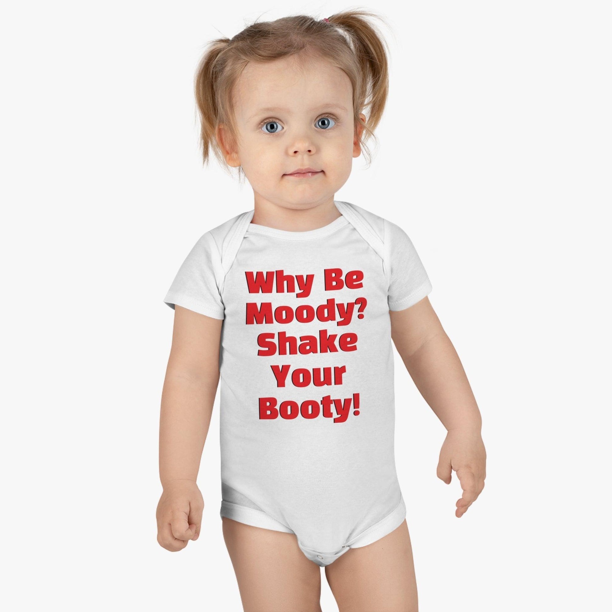 Why Be Moody? Shake Your Booty! Onesie® Organic Baby Bodysuit - Lizard Vigilante