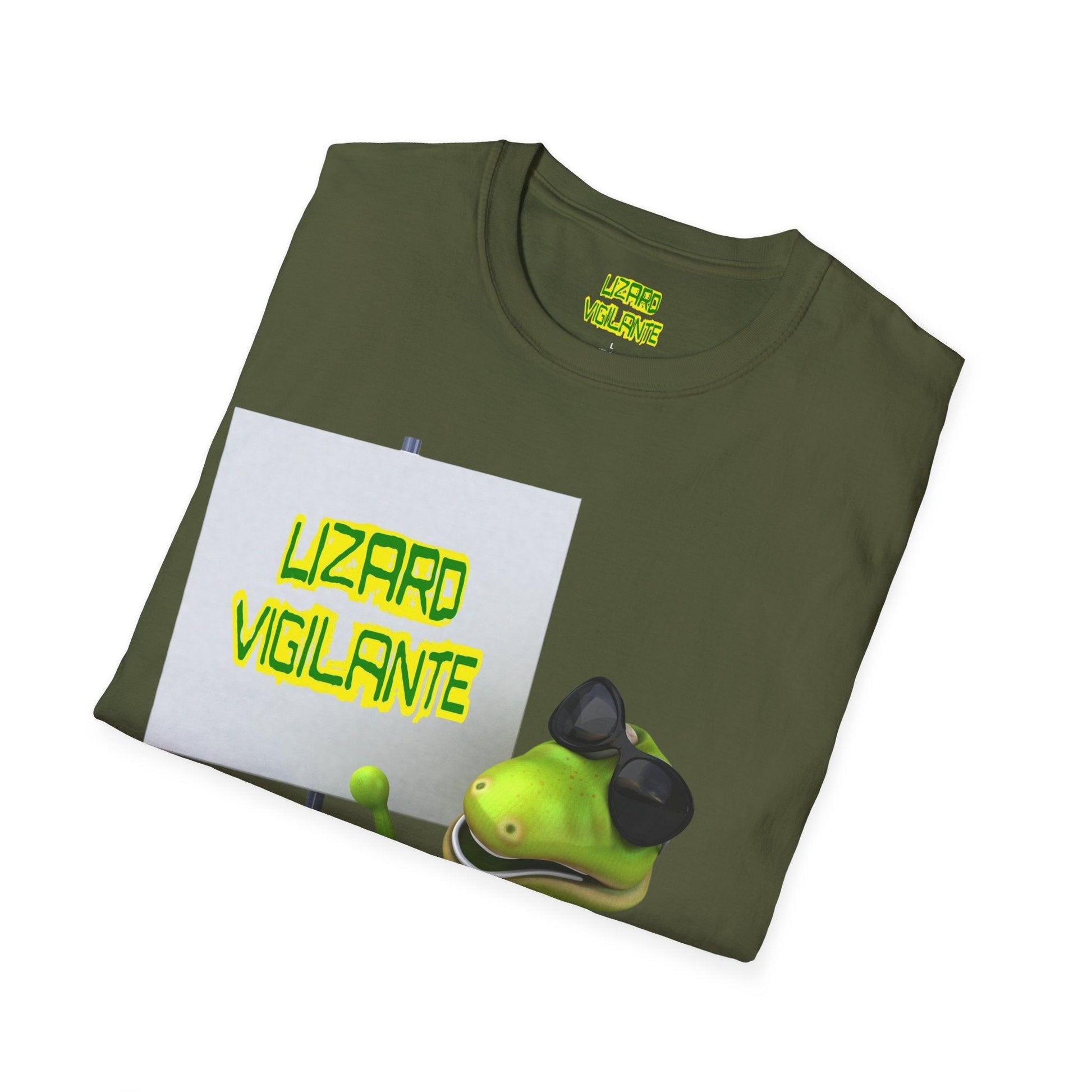 Lizard Vigilante Sign Unisex Softstyle T-Shirt - Lizard Vigilante