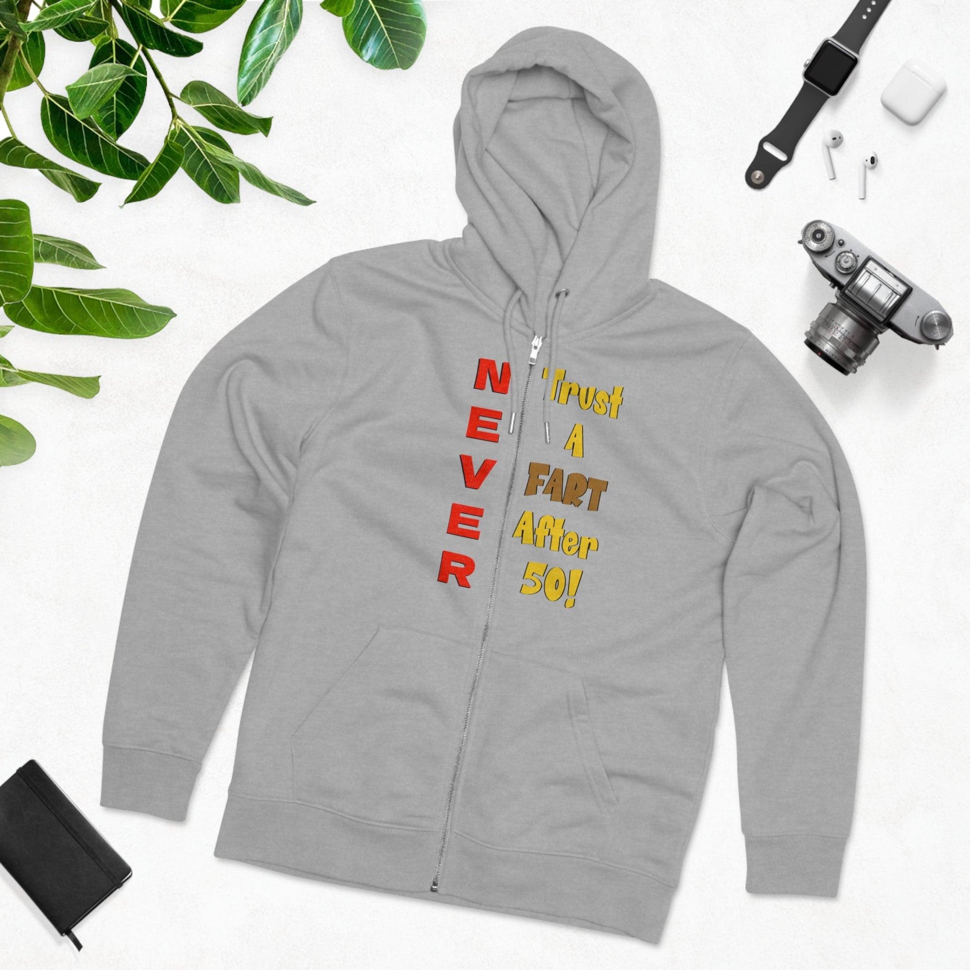 NEVER Trust A Fart After Fifty! Men's Cultivator Zip Hoodie - Lizard Vigilante