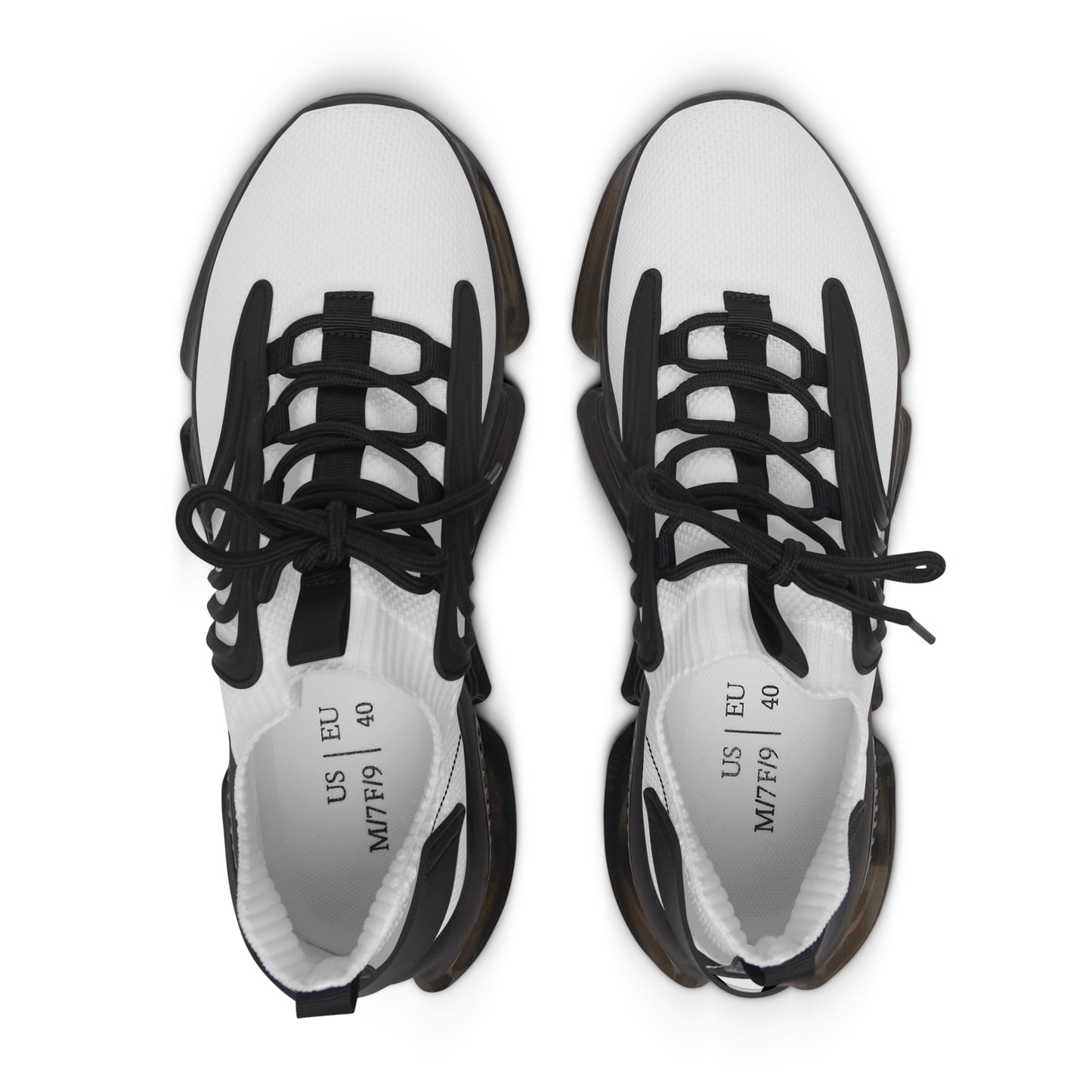 Women's Mesh Sneakers - White with Black Soles - Premium Shoes from Printify - Just $59.99! Shop now at Lizard Vigilante